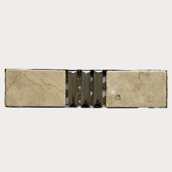 Napoli Cream Travertine Stone 5x20cm Border