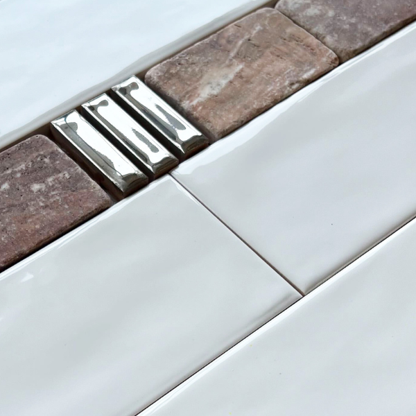 Napoli RedTravertine Stone 5x20cm Border