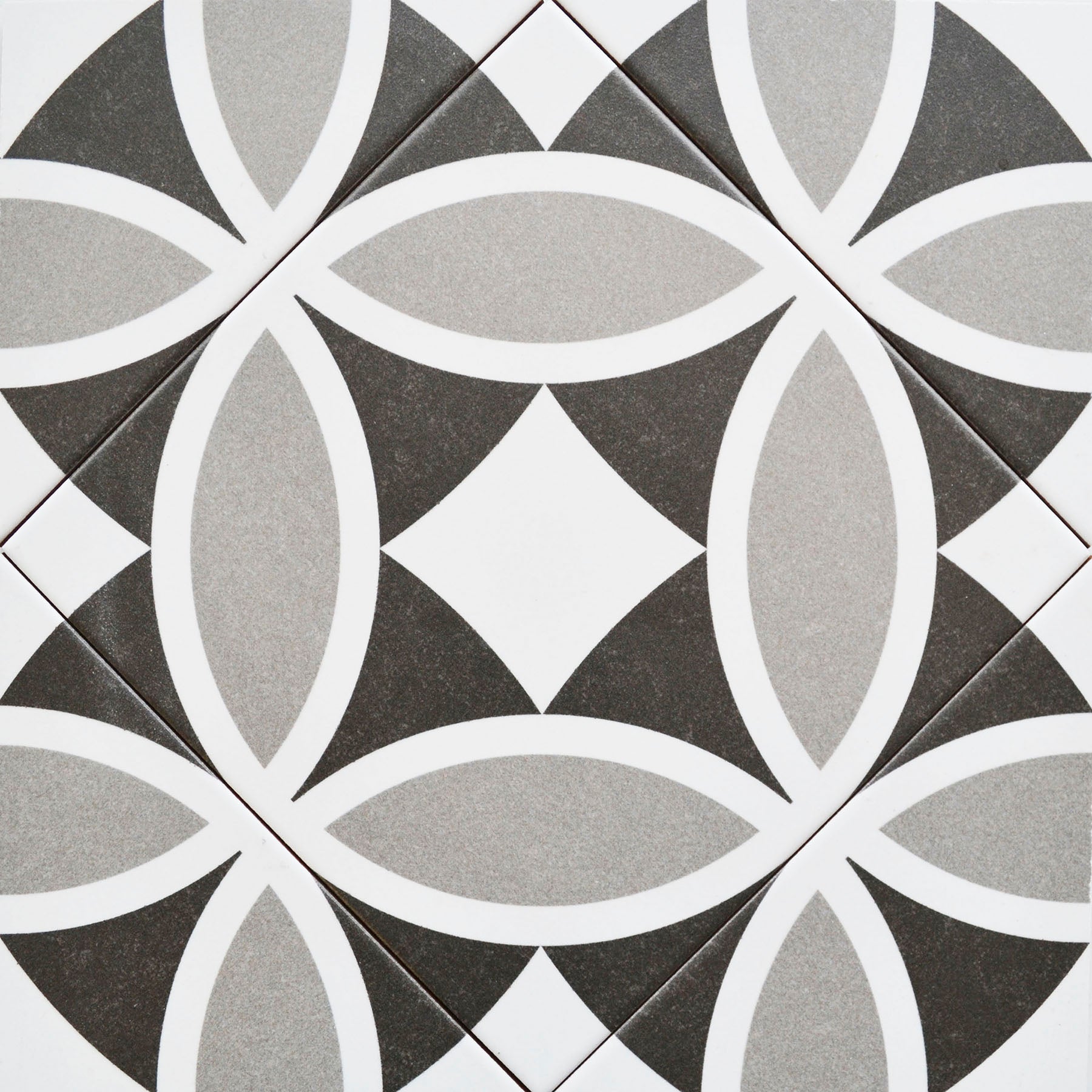 Osyra Grey & White Geometric Pattern Ceramic Tile 20x20cm