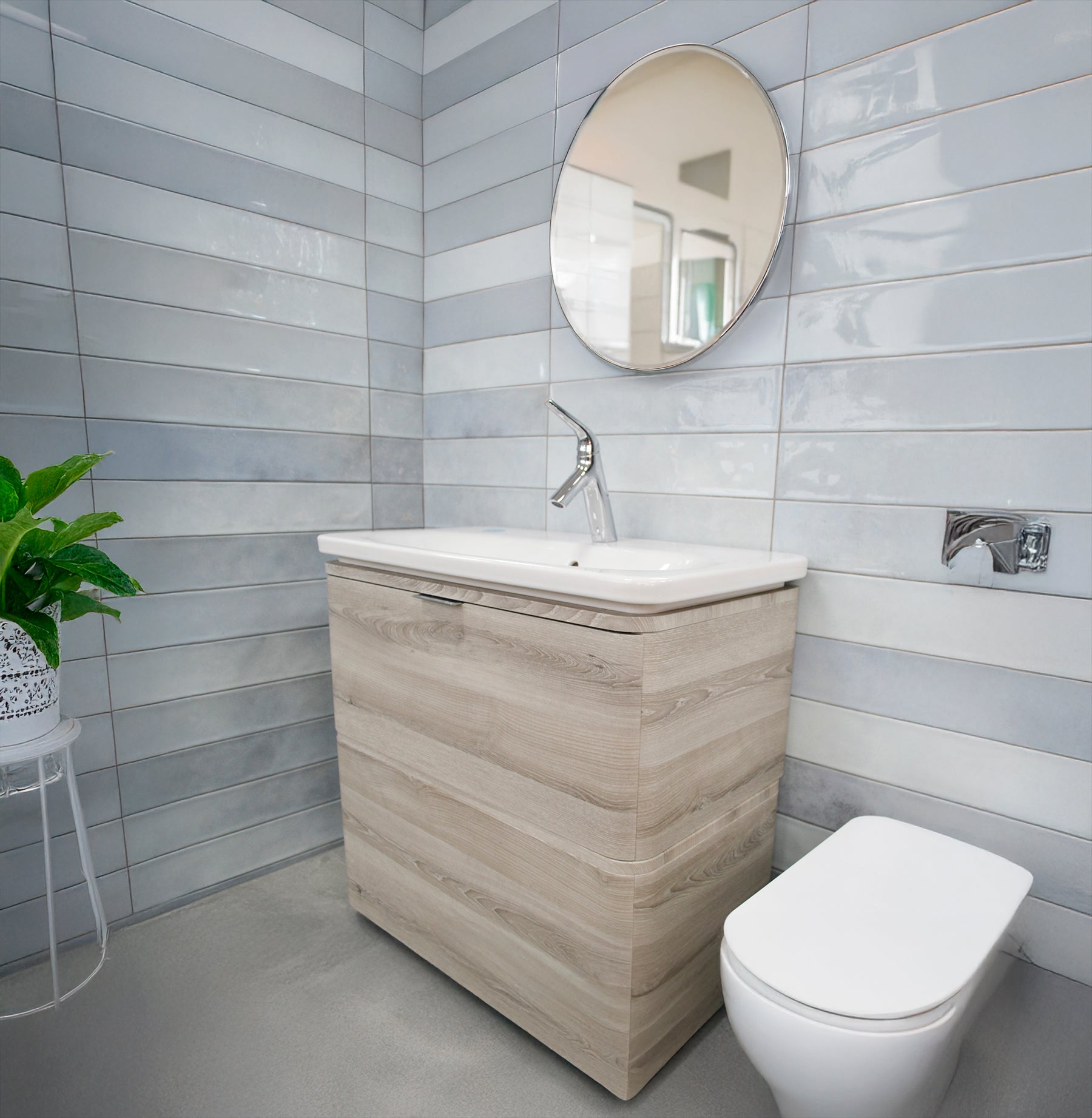 Orbetello Aqua Blue Ceramic Gloss Wall Tile 10.7x53cm