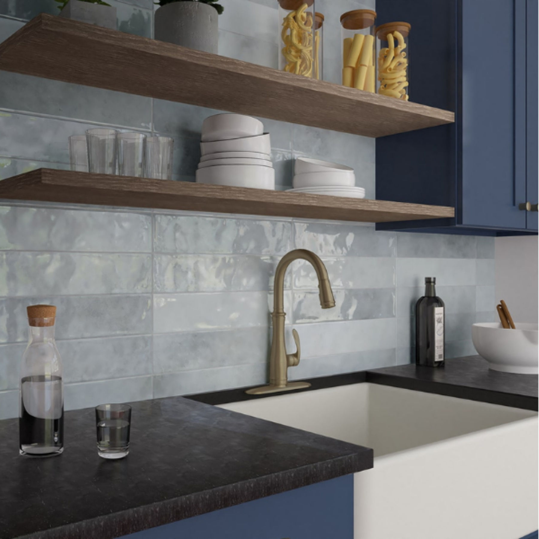 Orbetello Gris Grey Ceramic Gloss Wall Tile 10.7x53cm