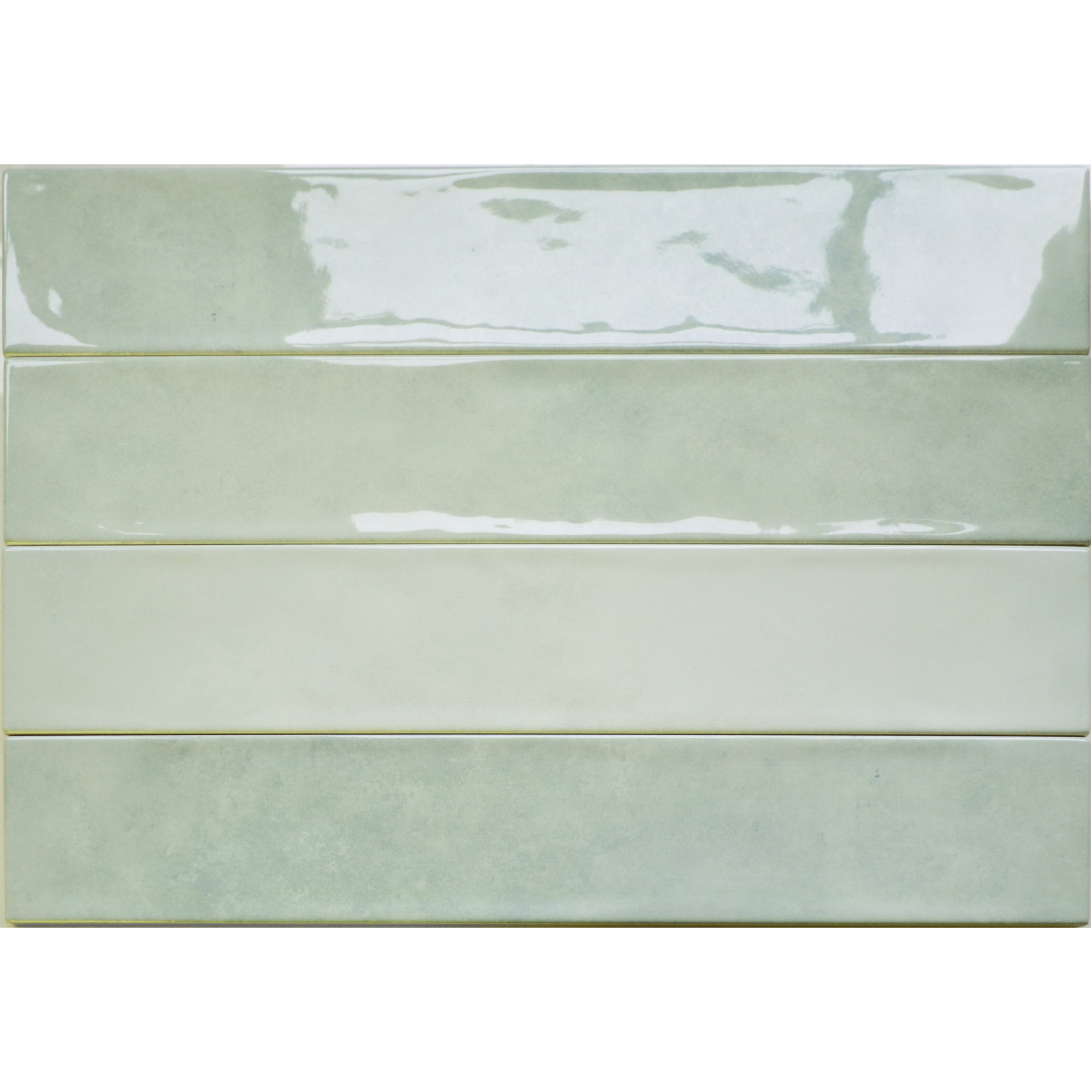 Orbetello Sage Green Ceramic Gloss Wall Tile 10.7x53cm