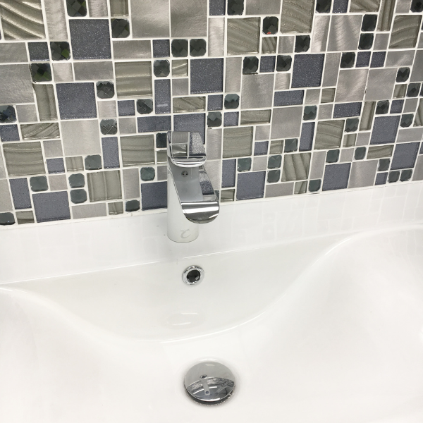 Orvieto Grey Modular Glass & Brushed Metal Mosaic 30x30cm