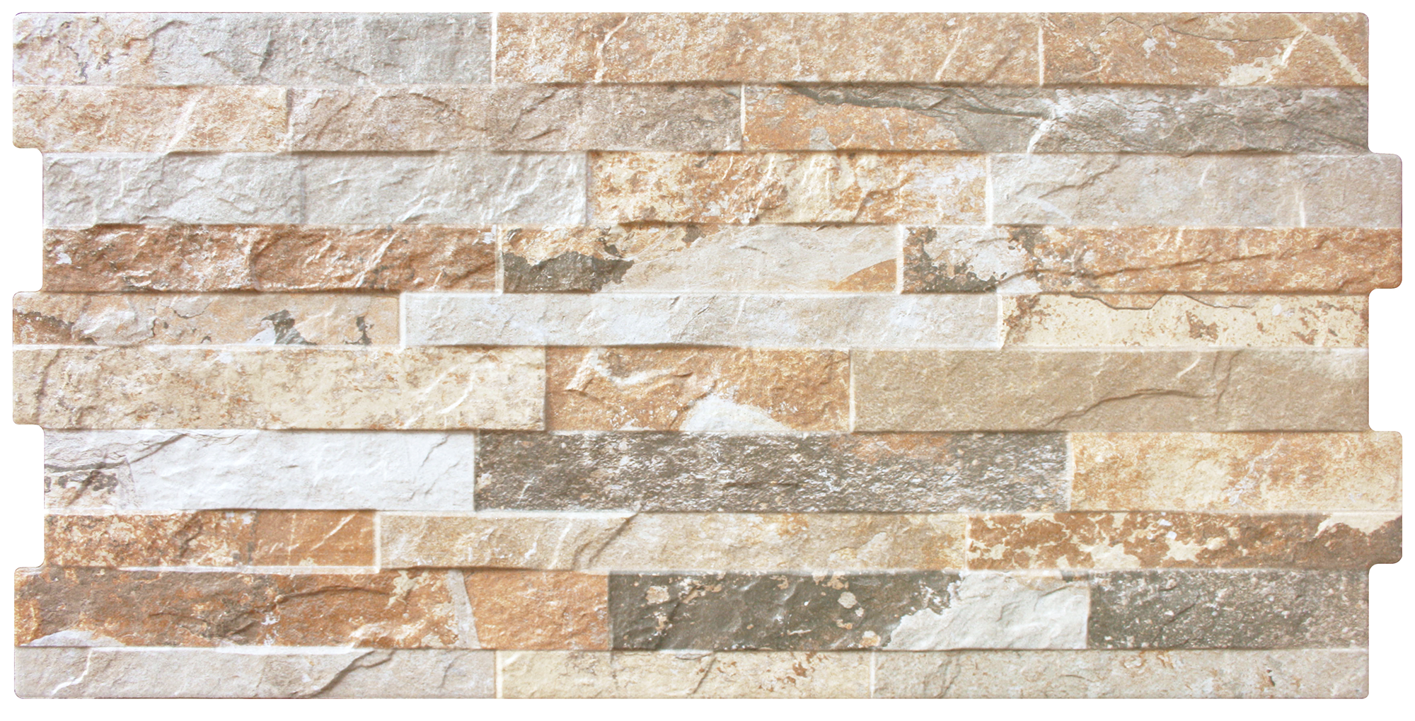 Split-Face Beige Porcelain Textured Wall Tile 30x60cm