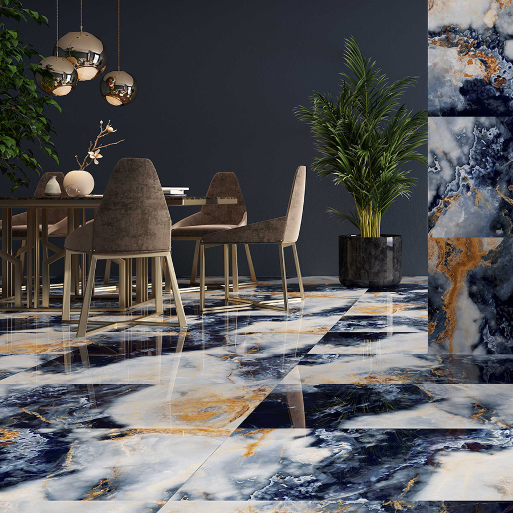 Pazar Blue Porcelain Polished 60x120cm