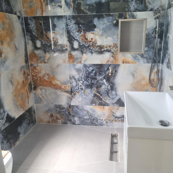 Tile Outlets Pacific Blue Porcelain Polished Wall & Floor Bathroom