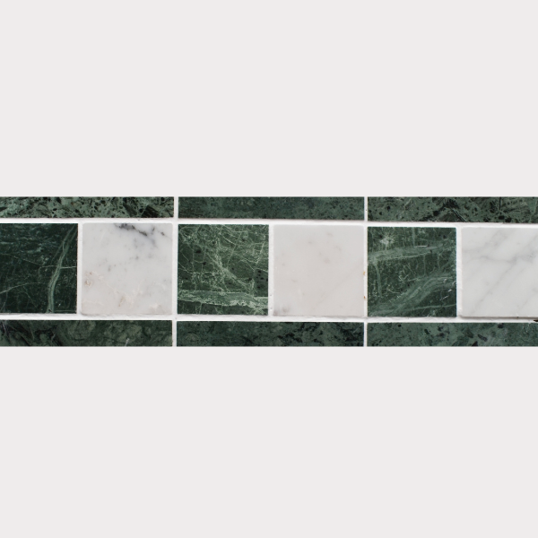 Paris Green White Marble 8x20cm Border