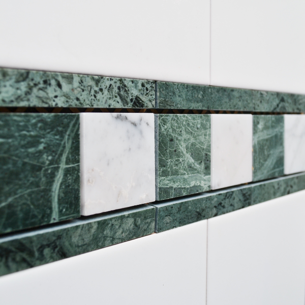 Paris Green White Marble 8x20cm Border