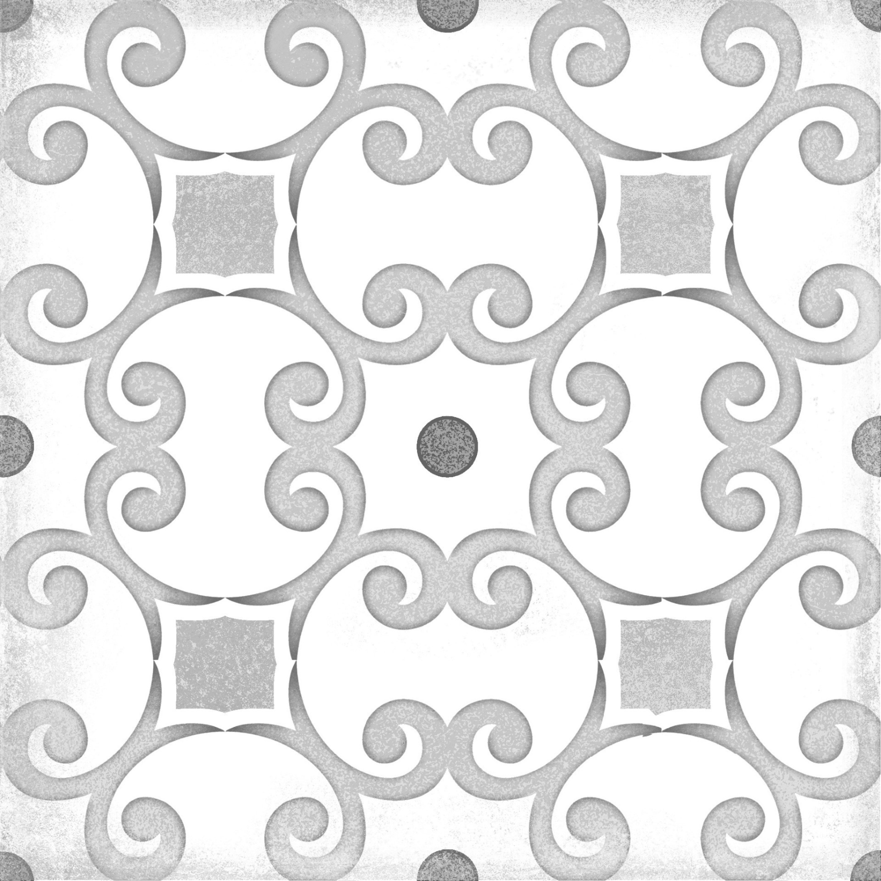 Paris Grey Décor Pattern Ceramic Gloss Wall Tile 15x15cm