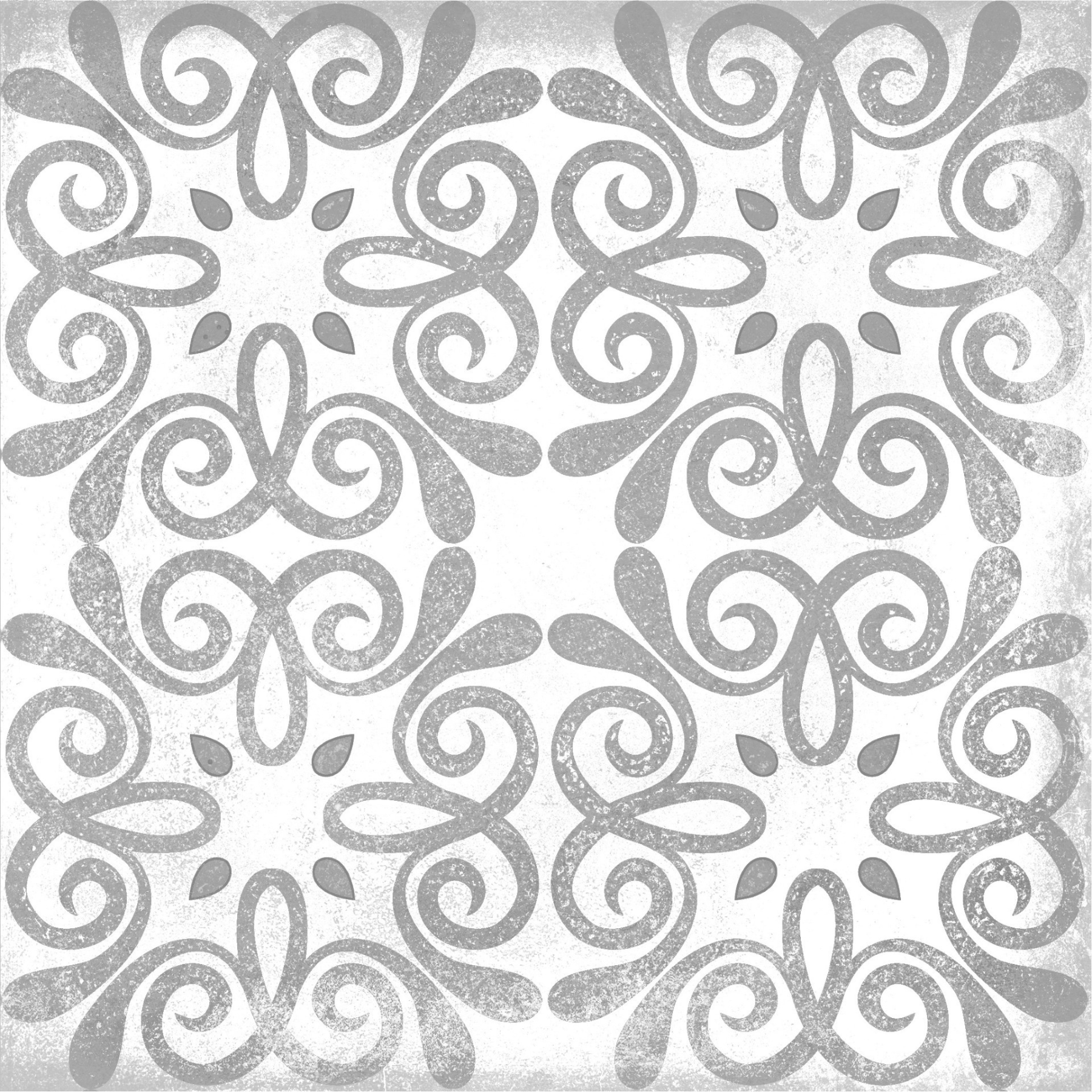 Paris Grey Décor Pattern Ceramic Gloss Wall Tile 15x15cm