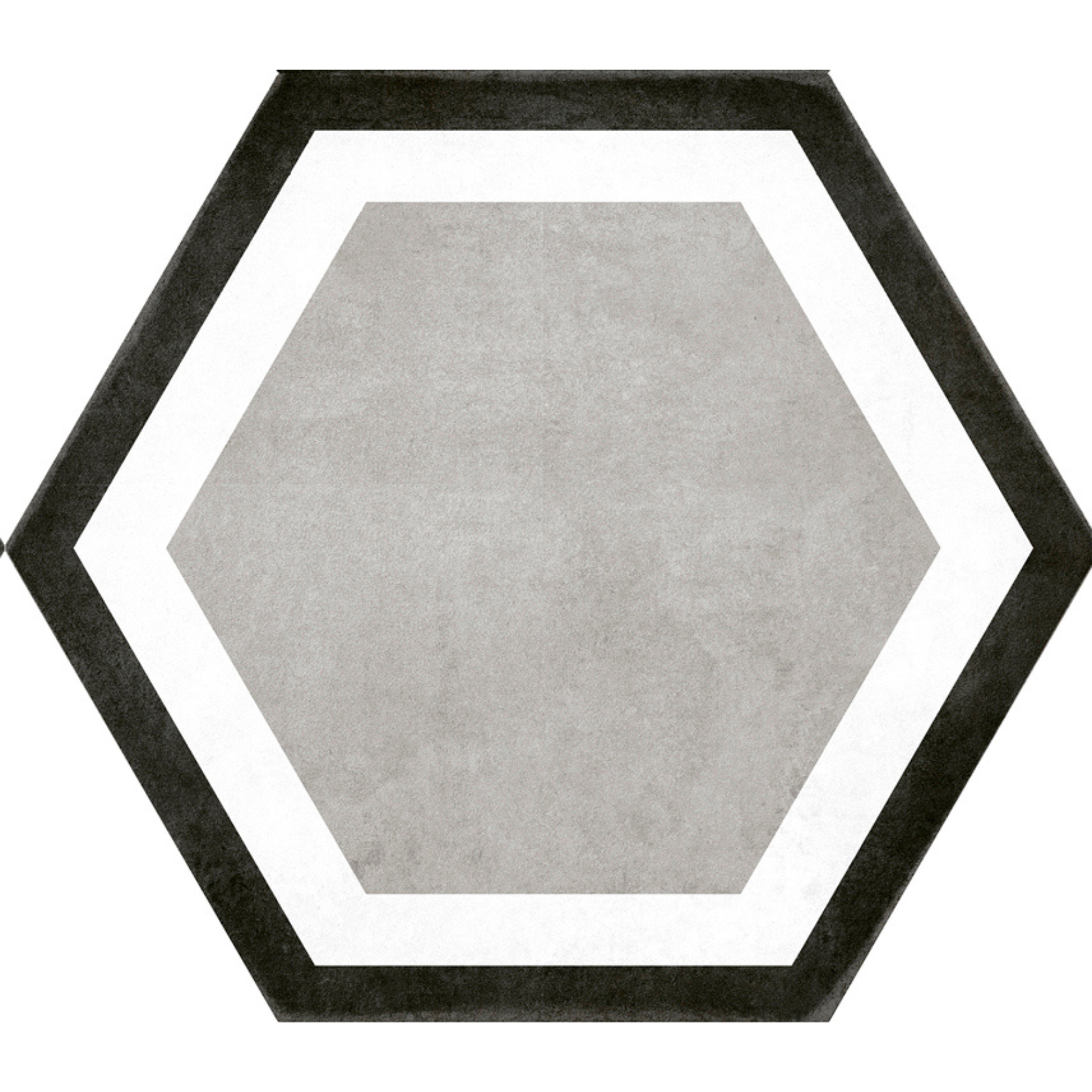 Pavia Grey Hexagonal Porcelain Matt Tile 23x27cm