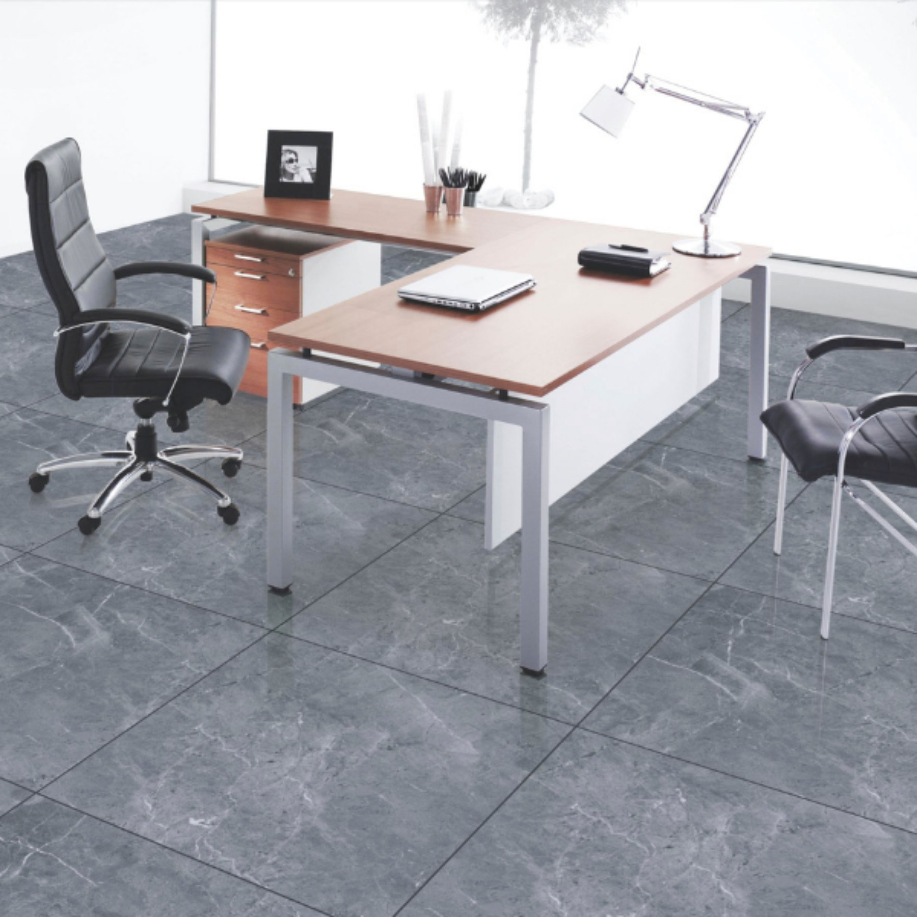 Prata Anthracite Porcelain Gloss 80x80cm