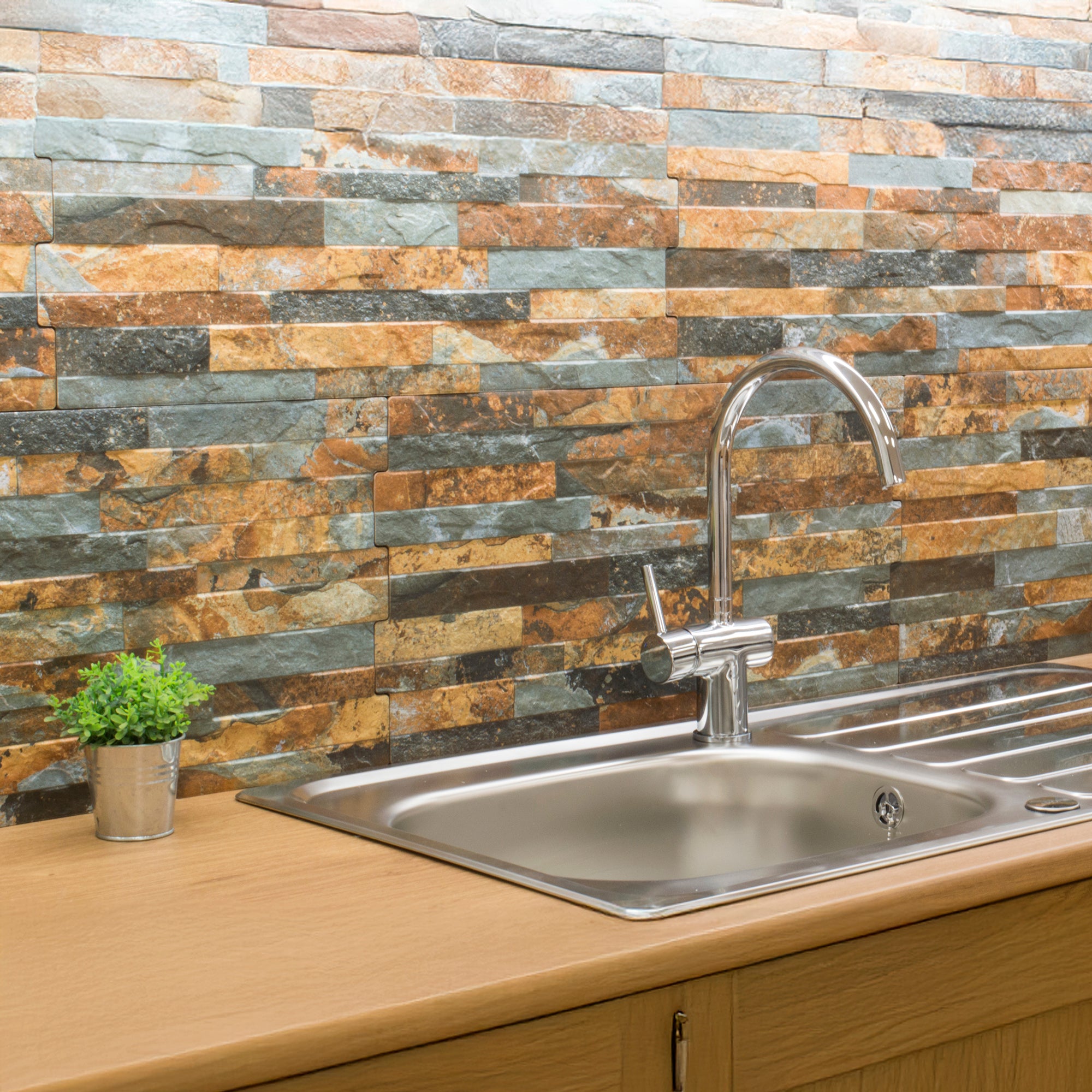 Split-Face Oxido Rust Porcelain Textured Wall Tile 30x60cm