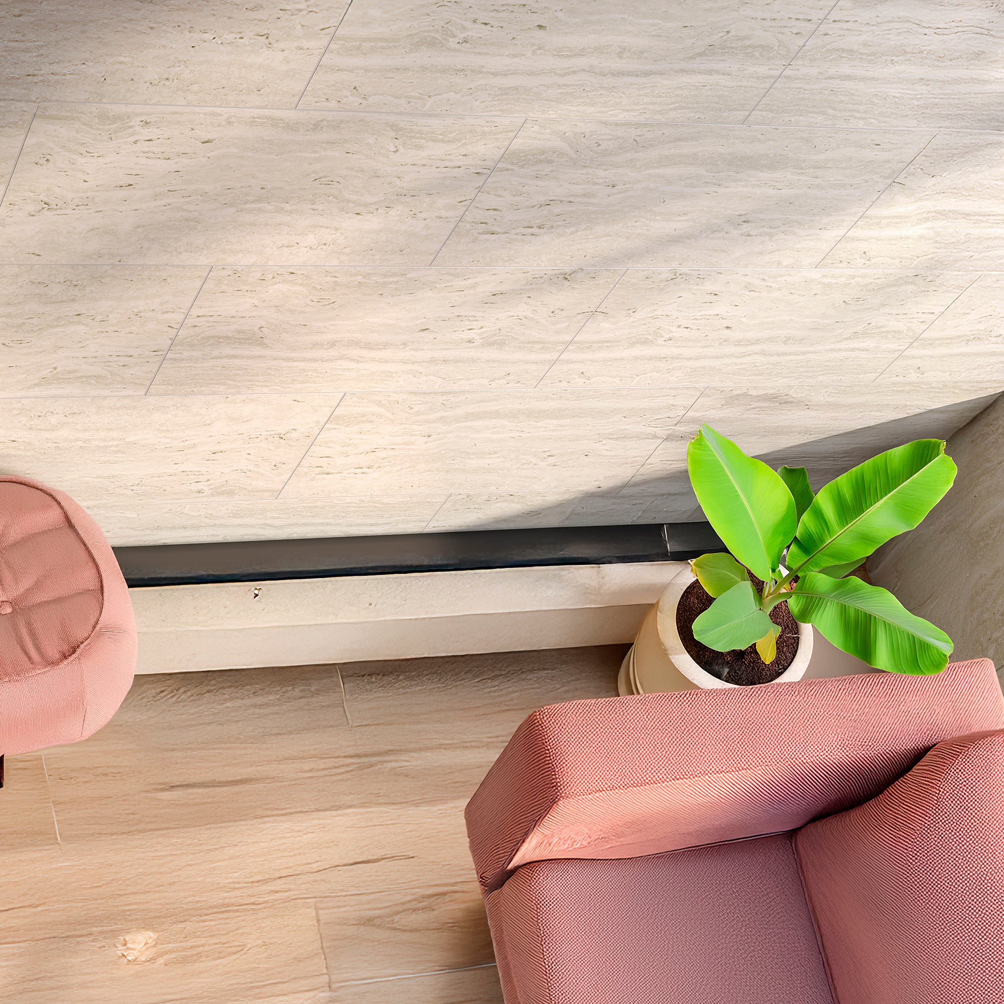 Palermo Beige Travertine Effect Ceramic Wall Tile 30x60cm