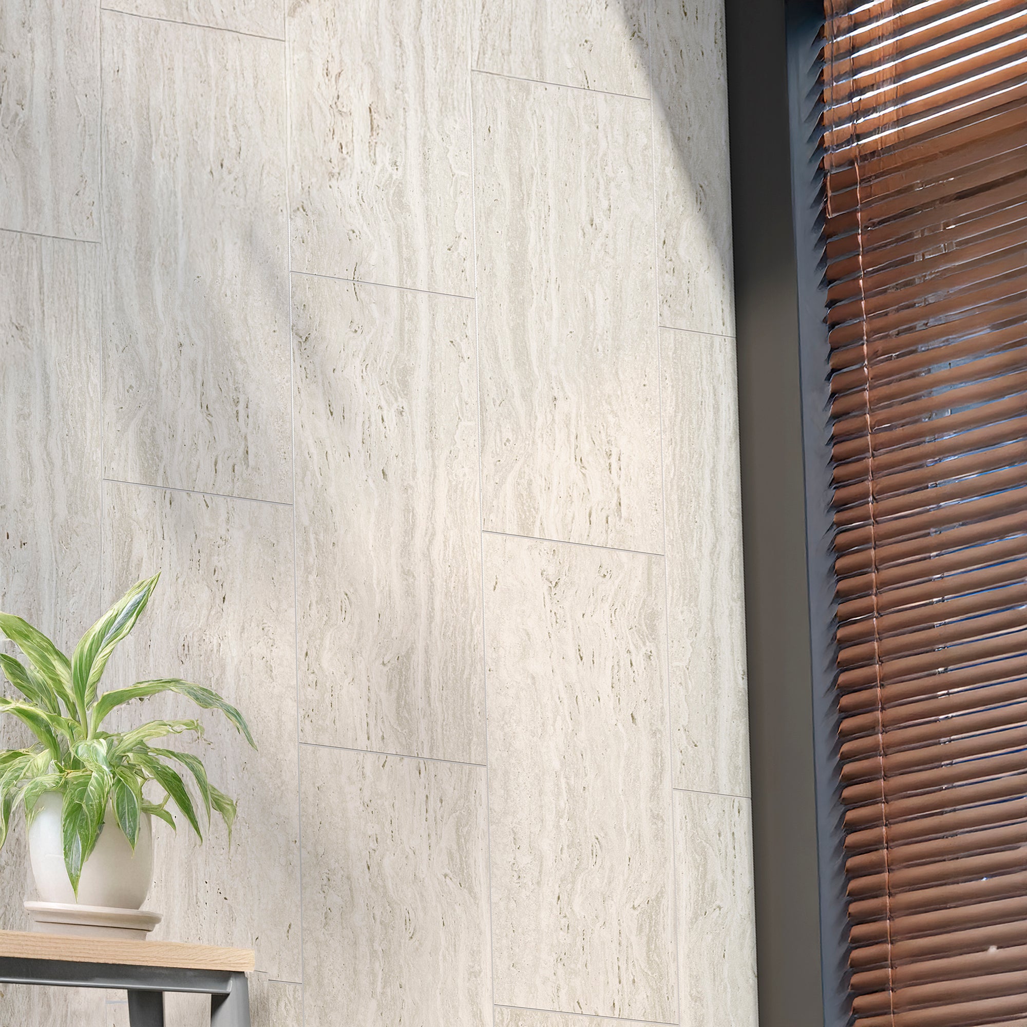 Palermo Ivory Travertine Effect Ceramic Wall Tile 30x60cm