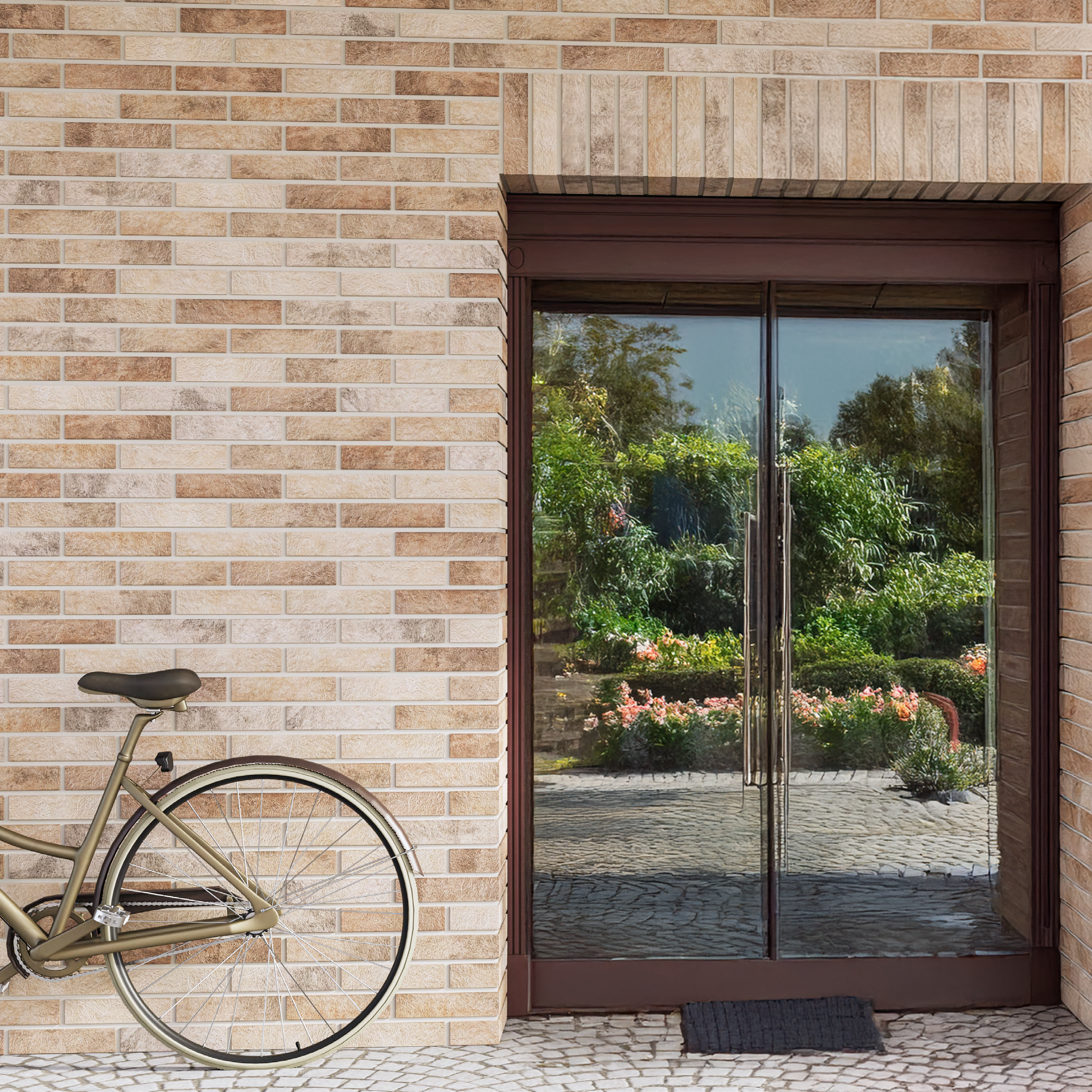 Portland Cream Textured Porcelain Tile Brick Slips 6x25cm