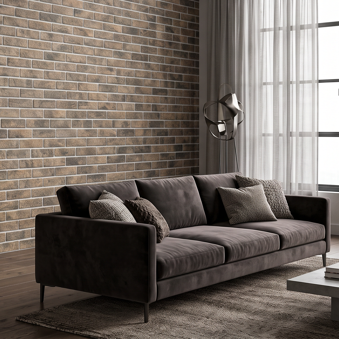 Portland Dark Textured Porcelain Tile Brick Slips 6x25cm
