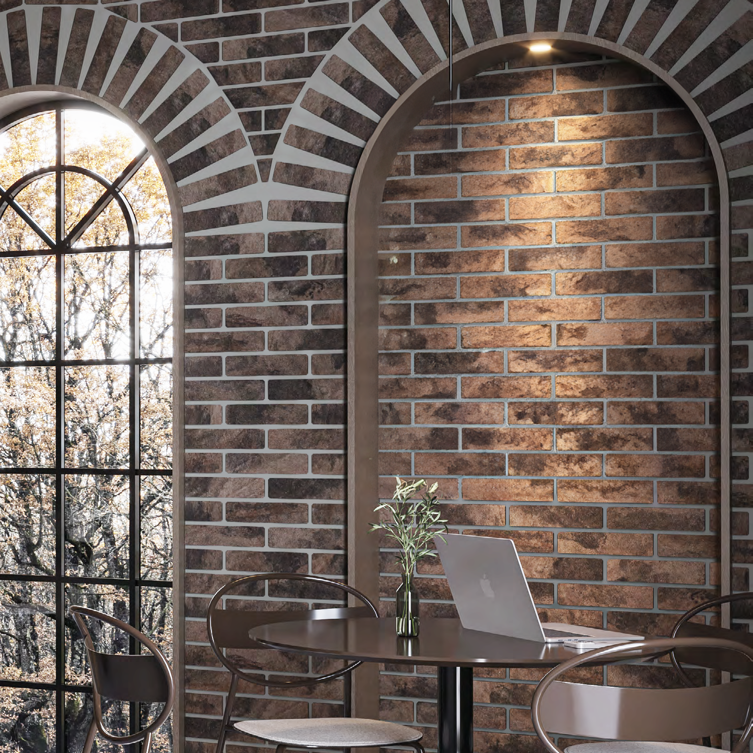 Portland Dark Textured Porcelain Tile Brick Slips 6x25cm