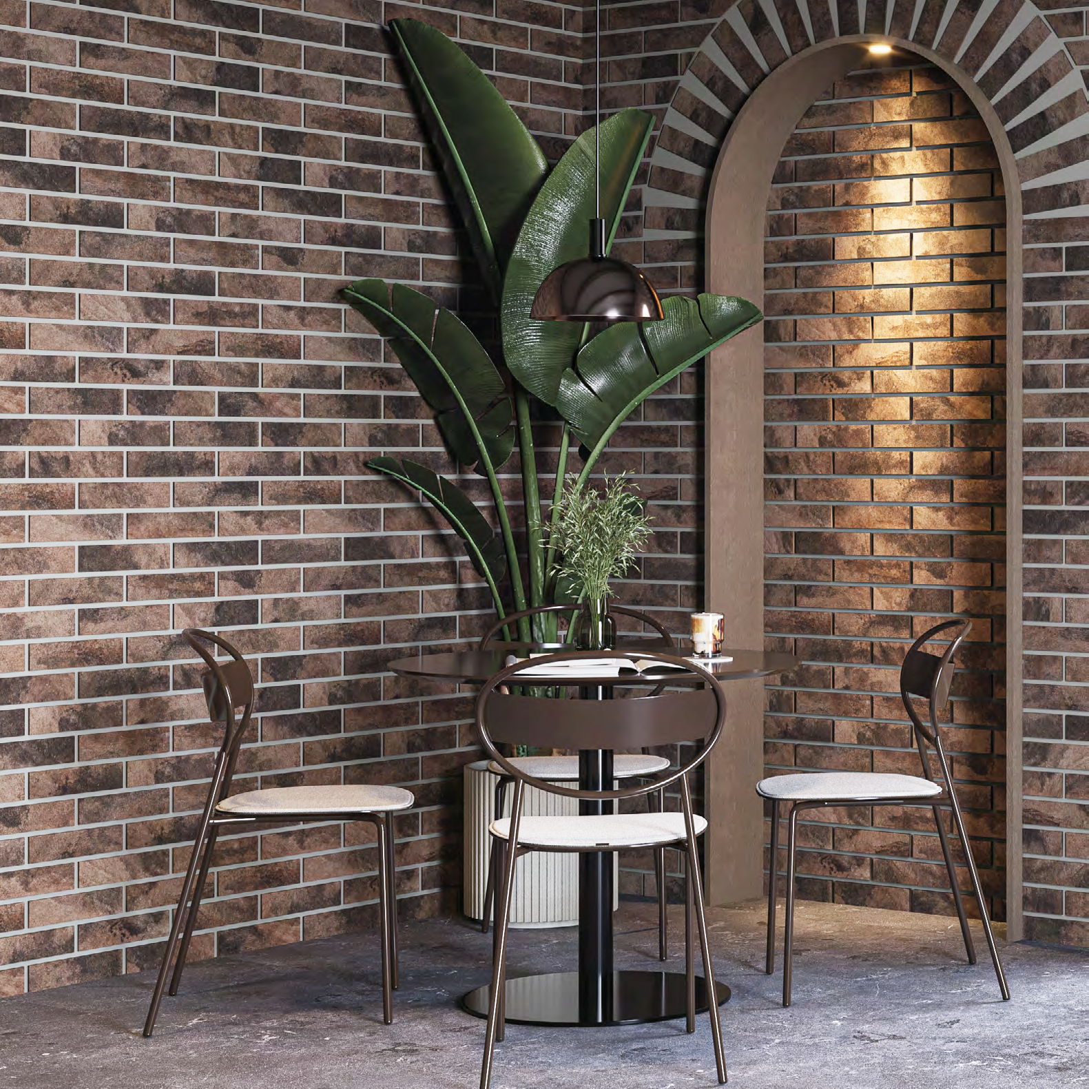 Portland Dark Textured Porcelain Tile Brick Slips 6x25cm