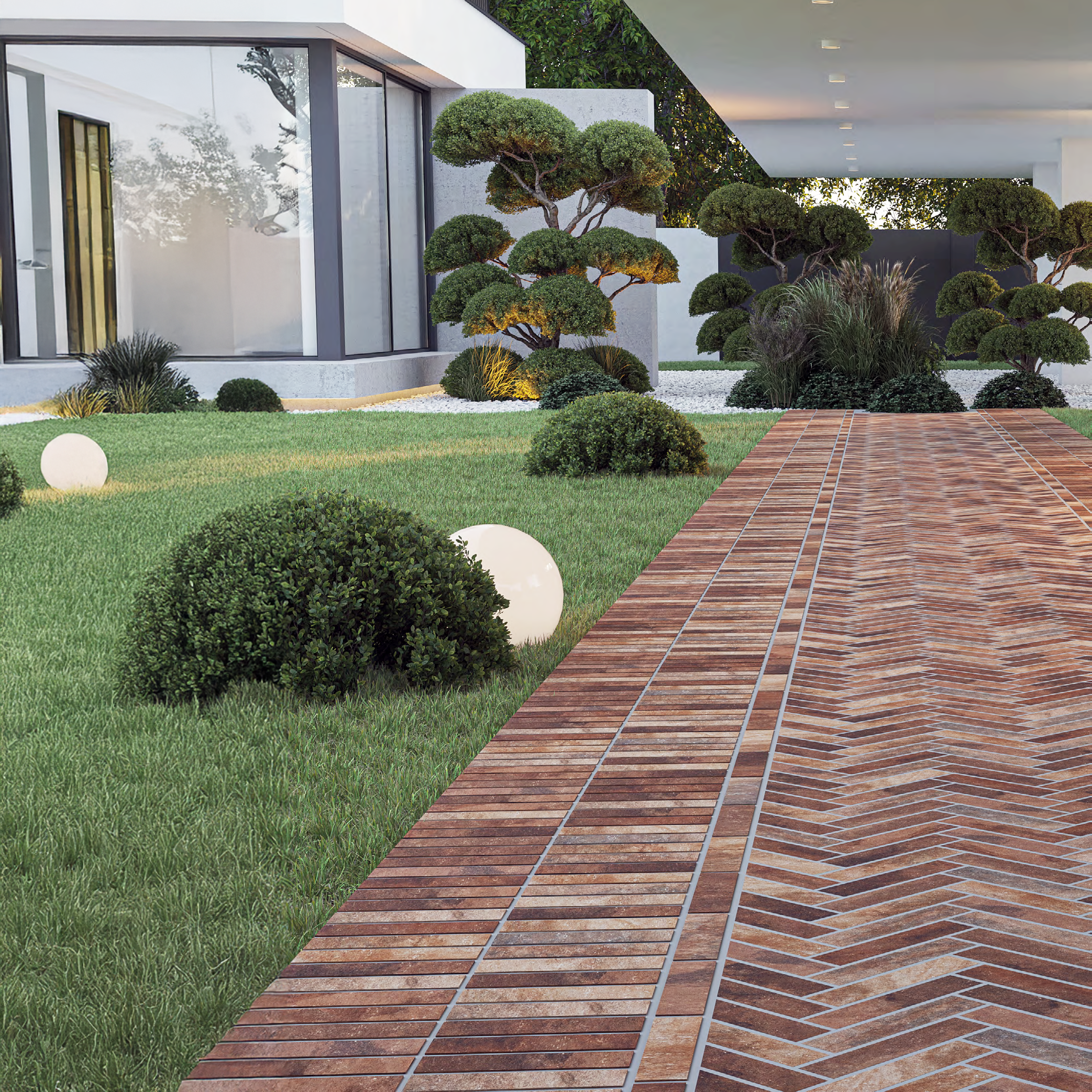 Portland Red Textured Porcelain Tile Brick Slips 6x25cm