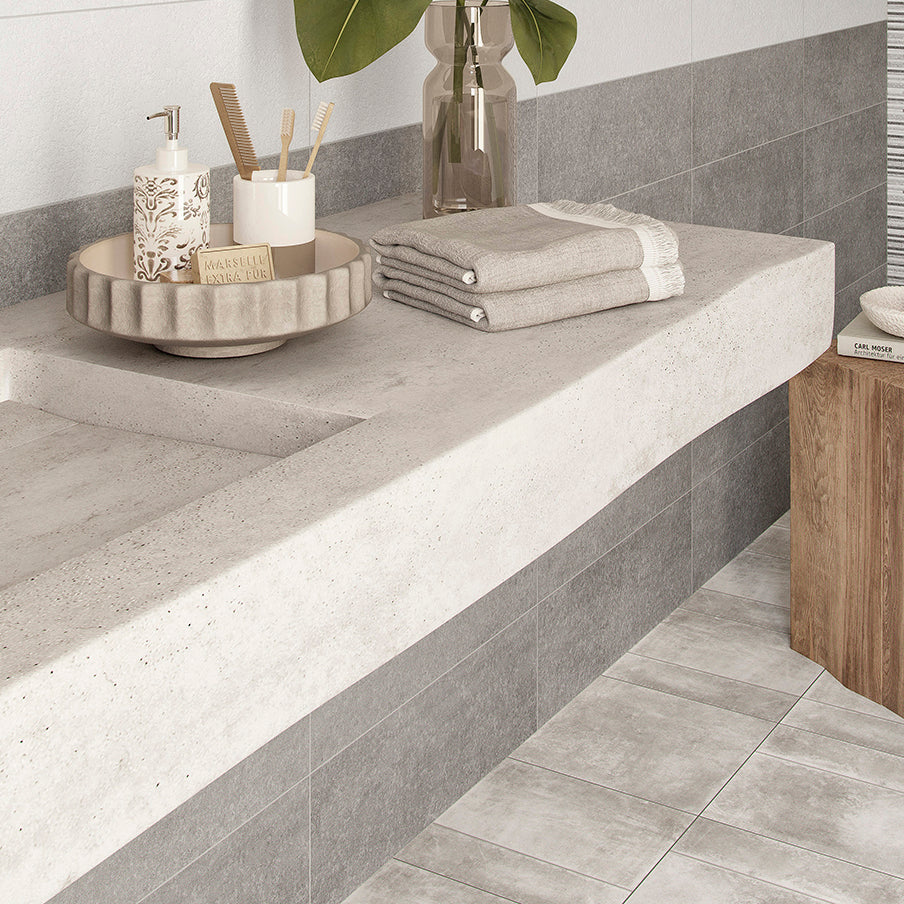 Que Gris Grey Ceramic Matt Wall Tile 20x60cm