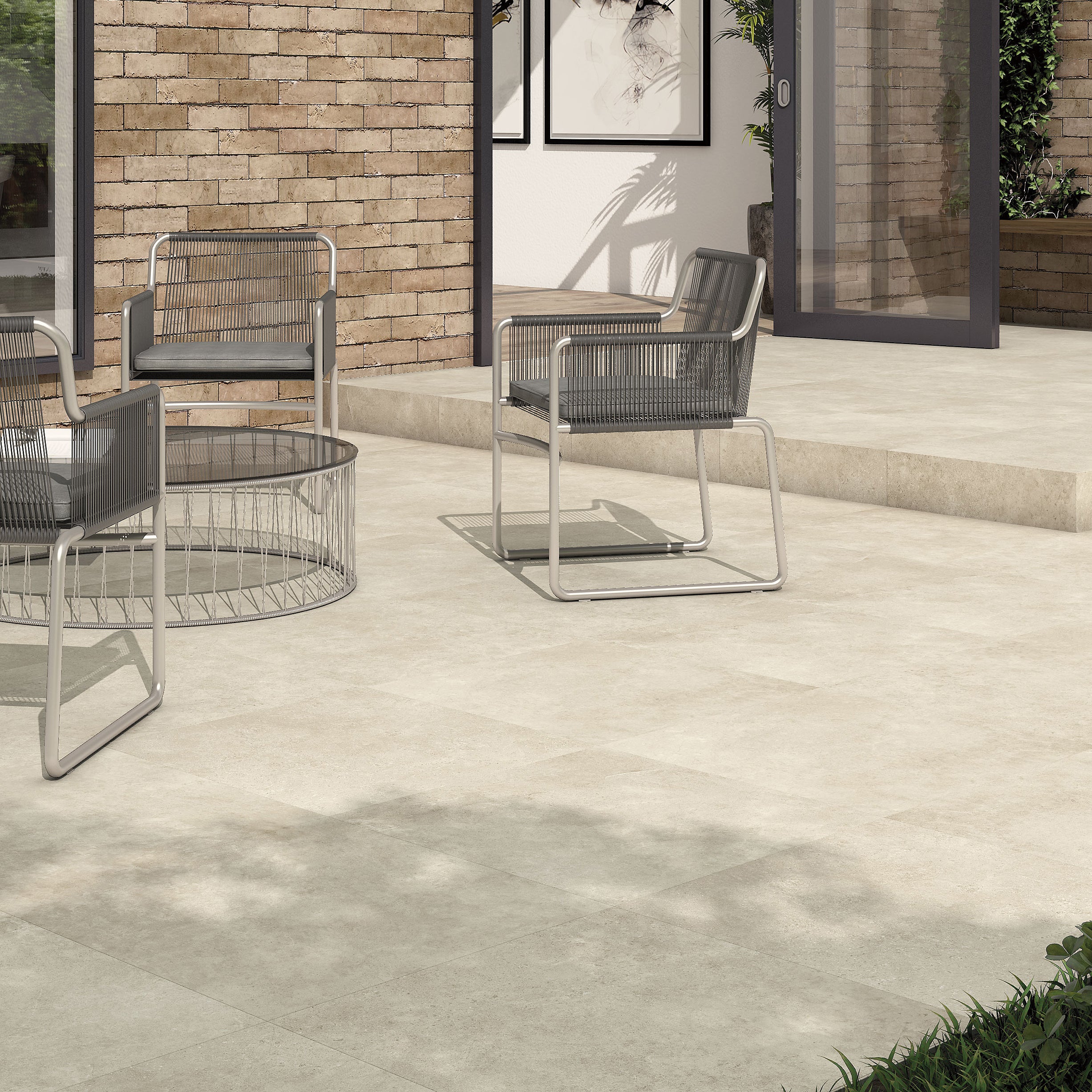 Rock Hill Mink Porcelain Patio Slab Tile 59.5x90cm 2cm