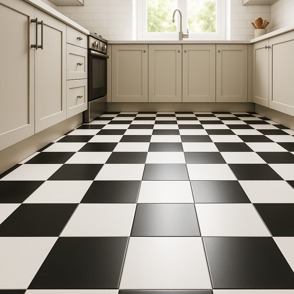 Regal Black Checkerboard Porcelain Satin Tile 20x20cm