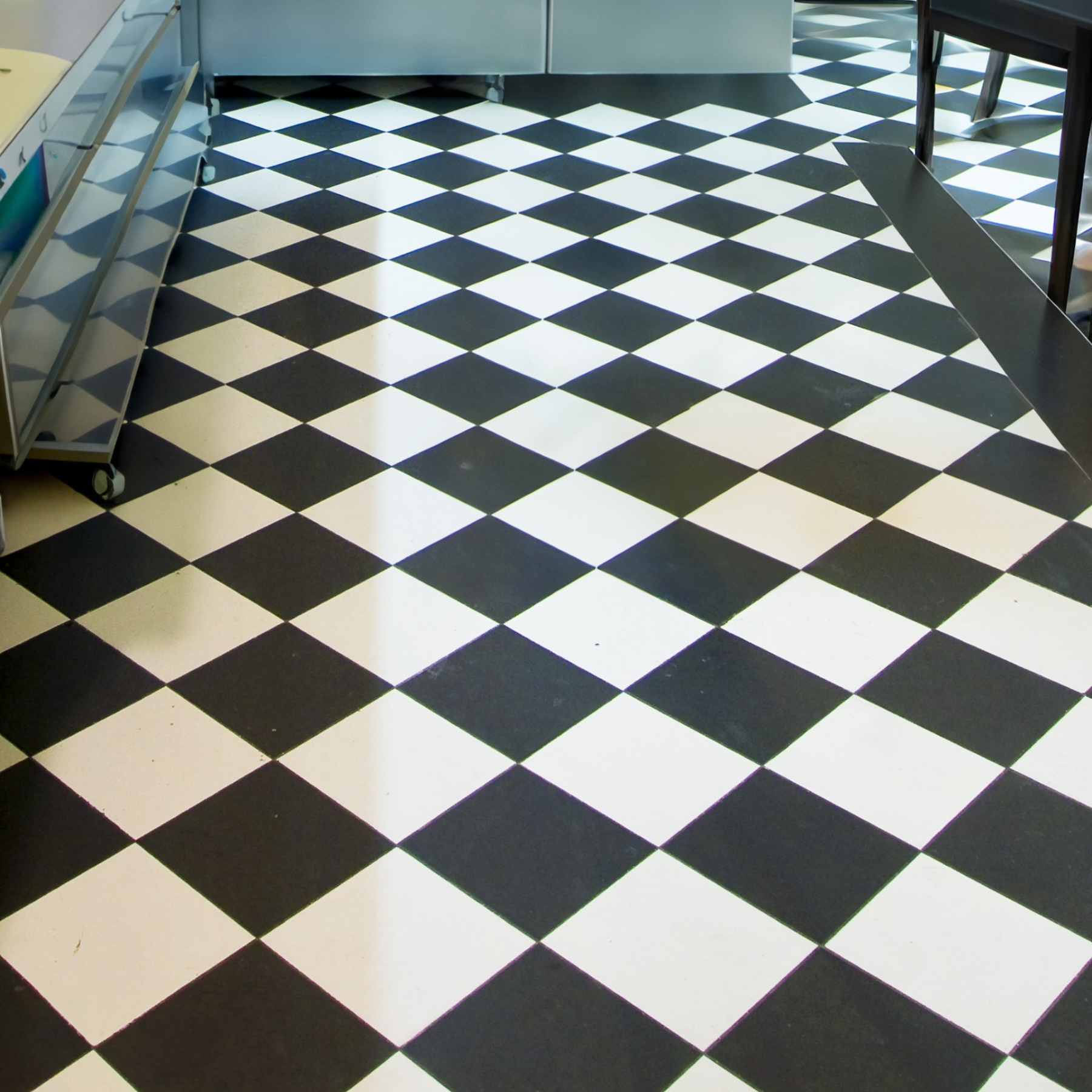 Regal Black Checkerboard Porcelain Satin Tile 20x20cm