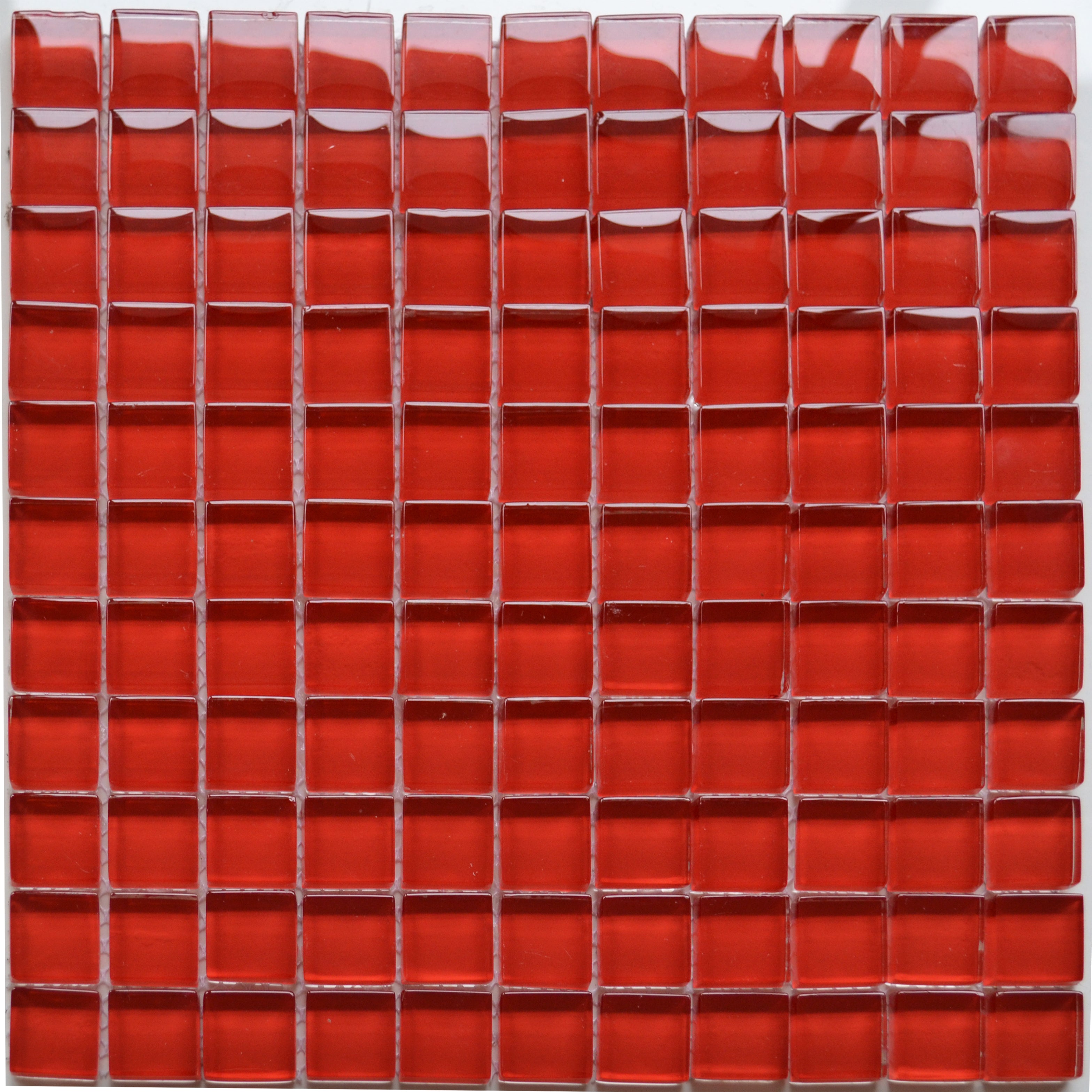 Reflections Cherry Red Brick / Square Glass Mosaic 30x30cm