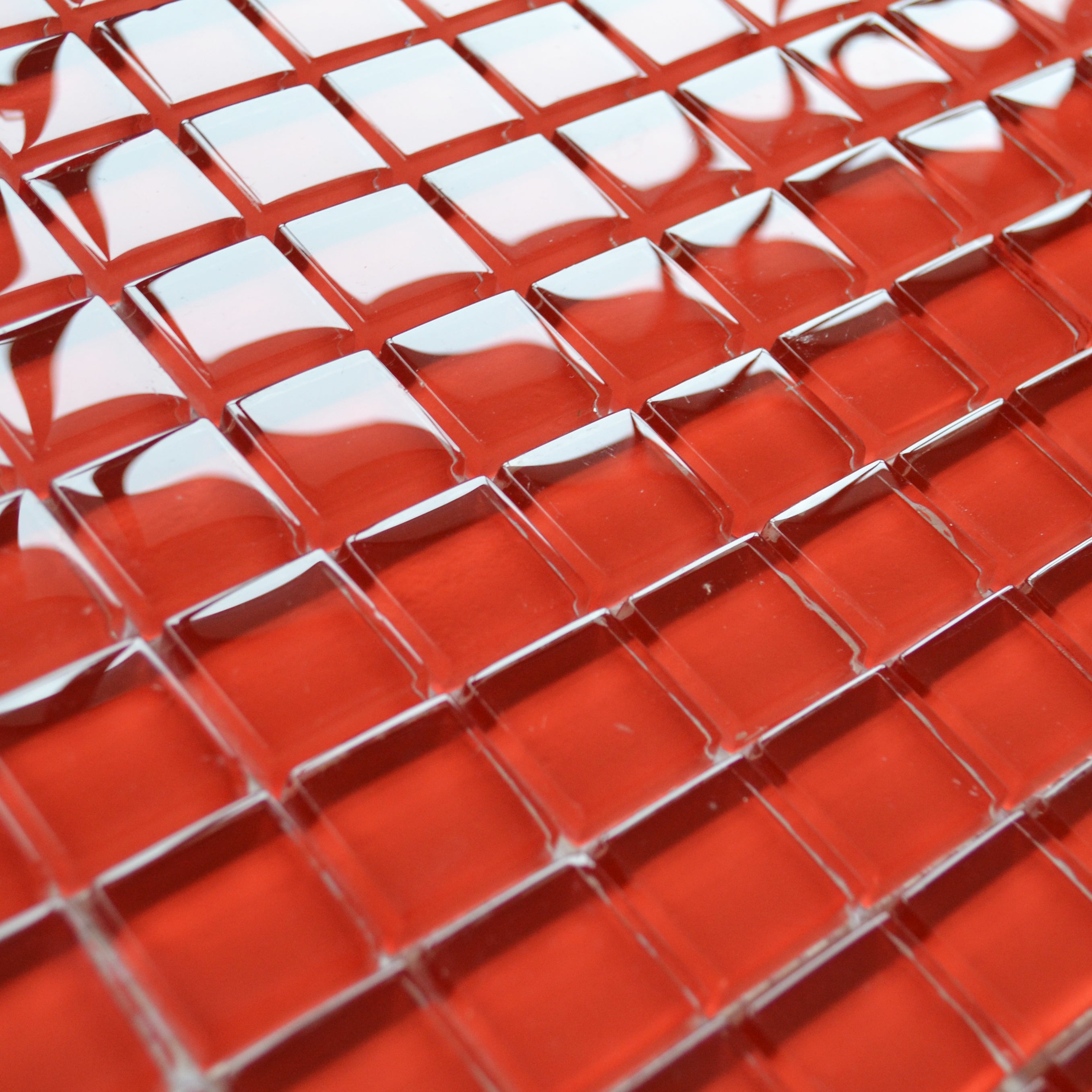Reflections Cherry Red Brick / Square Glass Mosaic 30x30cm