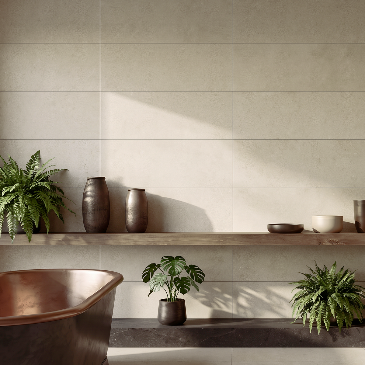 Reprise Stone Nuez Satin Finish Ceramic Wall Tile 33x100cm
