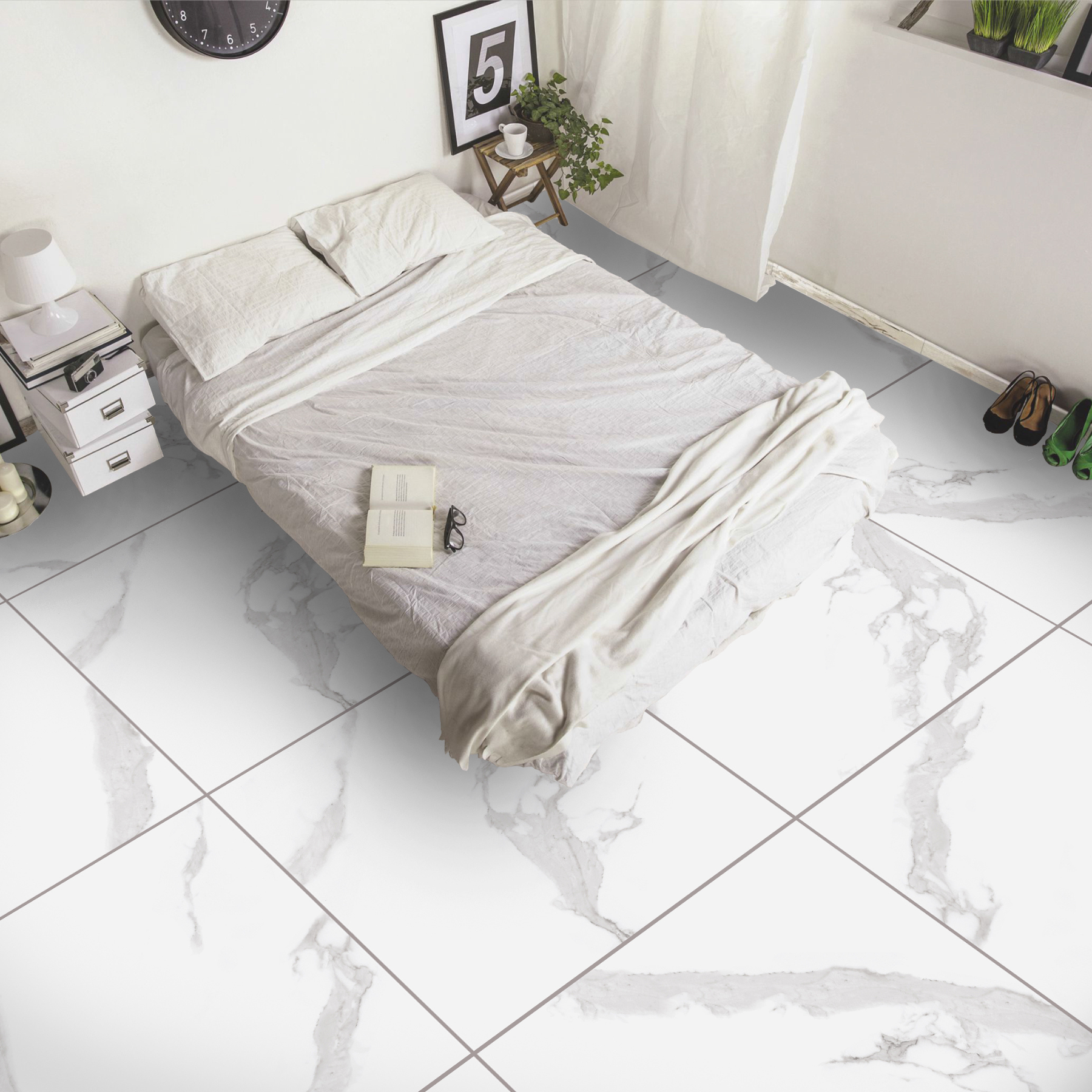 Rocca White Porcelain Matt 80x80cm