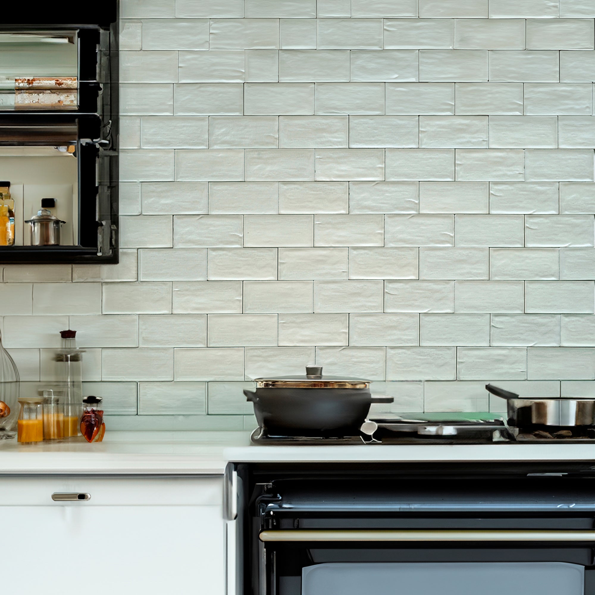 Rustico Whisper Sage Green Satin Ceramic Wal Tile 7.5x15cm