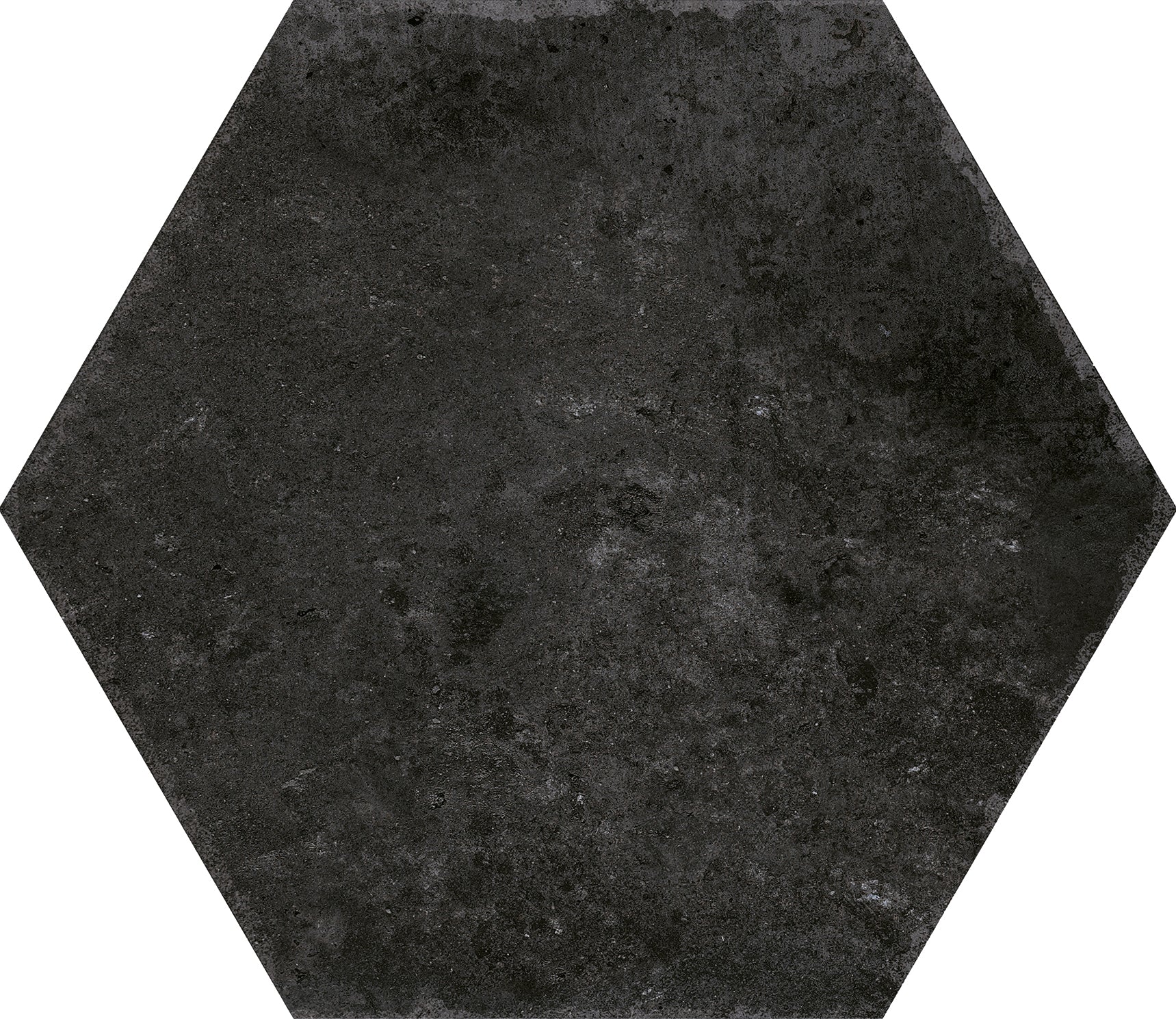 Sanno Lava Black Porcelain Matt Hexagonal Tile 23x27cm