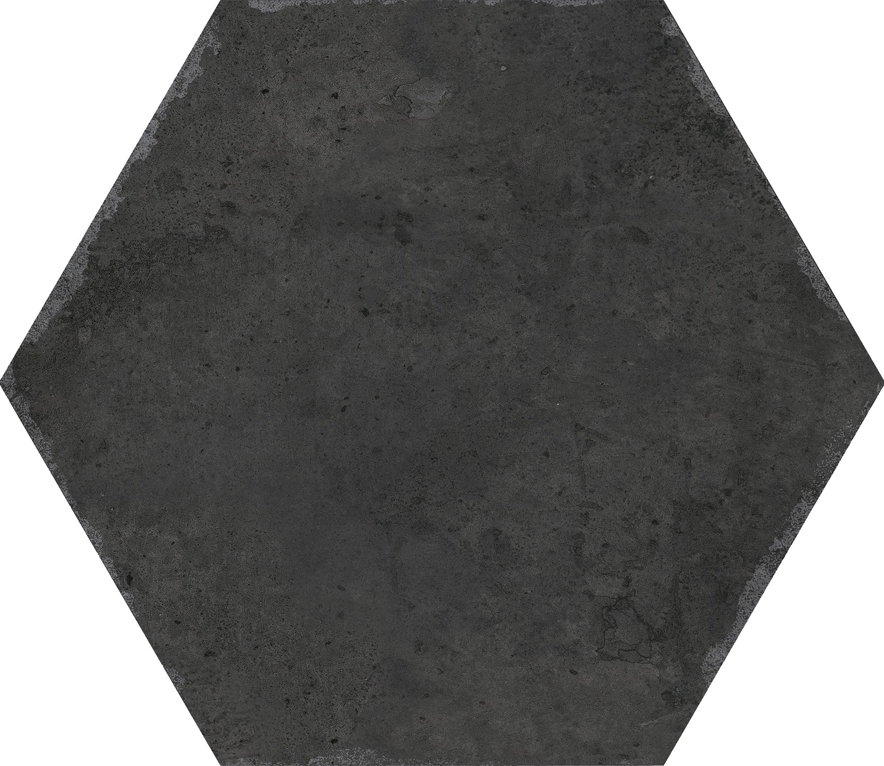 Sanno Lava Black Porcelain Matt Hexagonal Tile 23x27cm