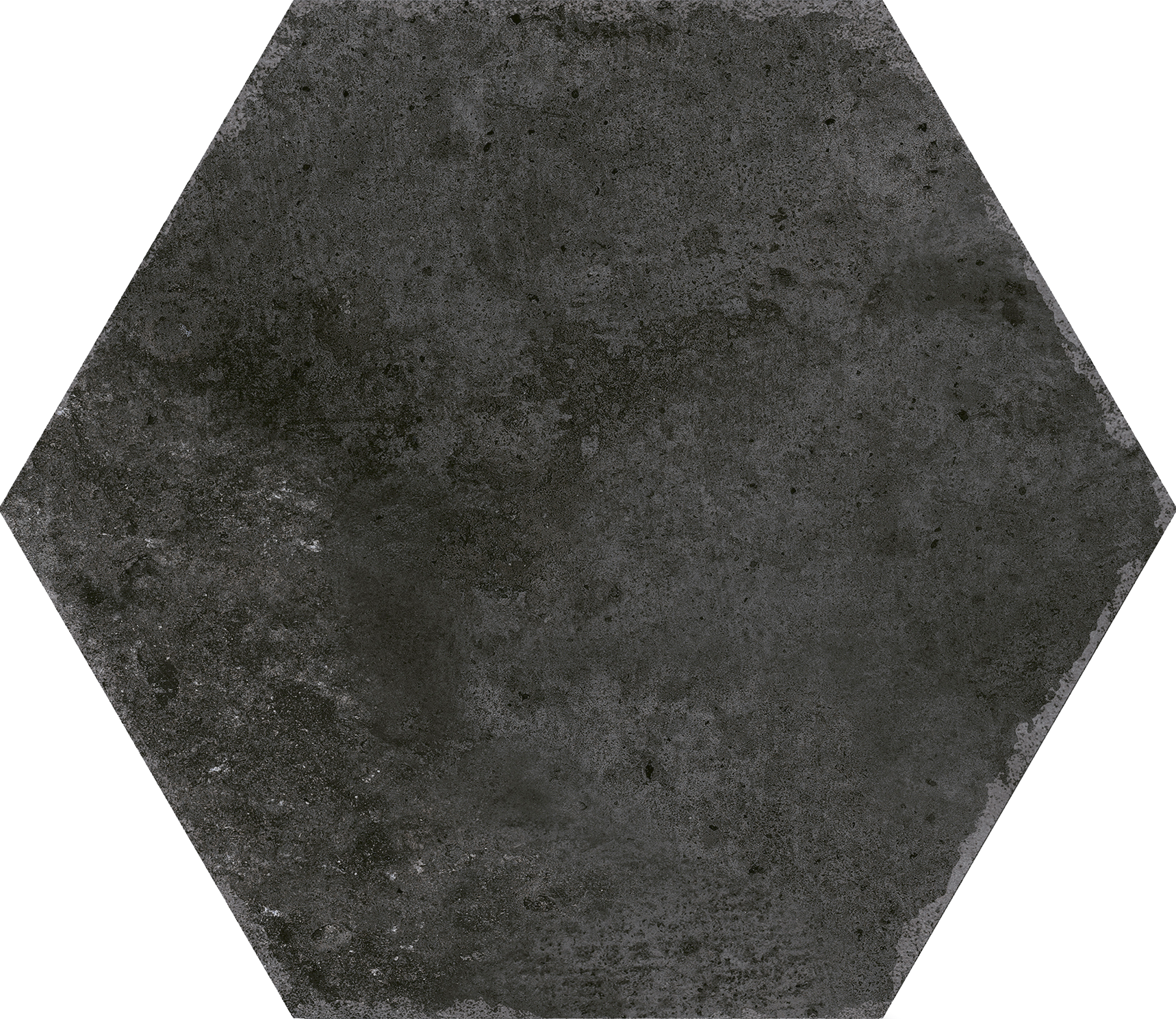 Sanno Lava Black Porcelain Matt Hexagonal Tile 23x27cm