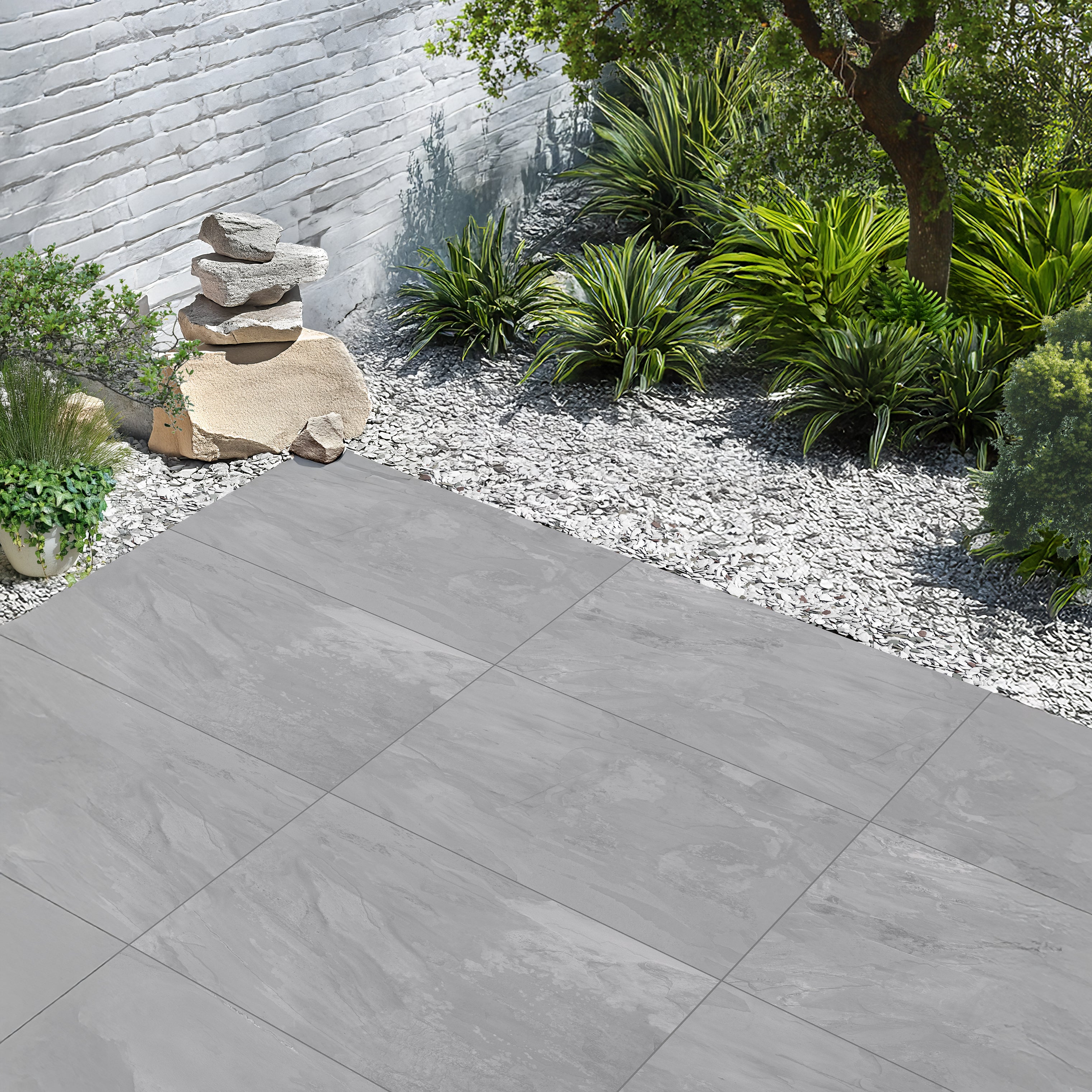 Storm Rock Grey Porcelain Textured 2cm