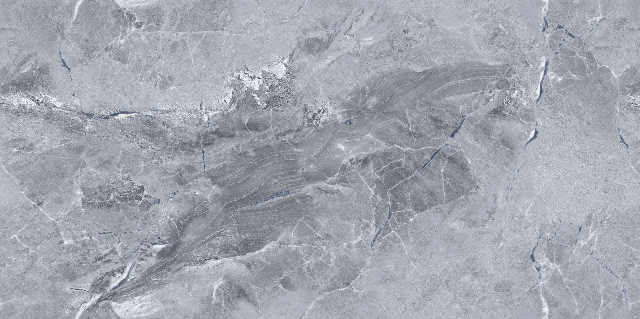 Bellevue Grey Marble Effect Porcelain Satin Tile 60x120cm