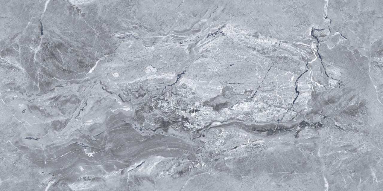 Bellevue Grey Marble Effect Porcelain Satin Tile 60x120cm
