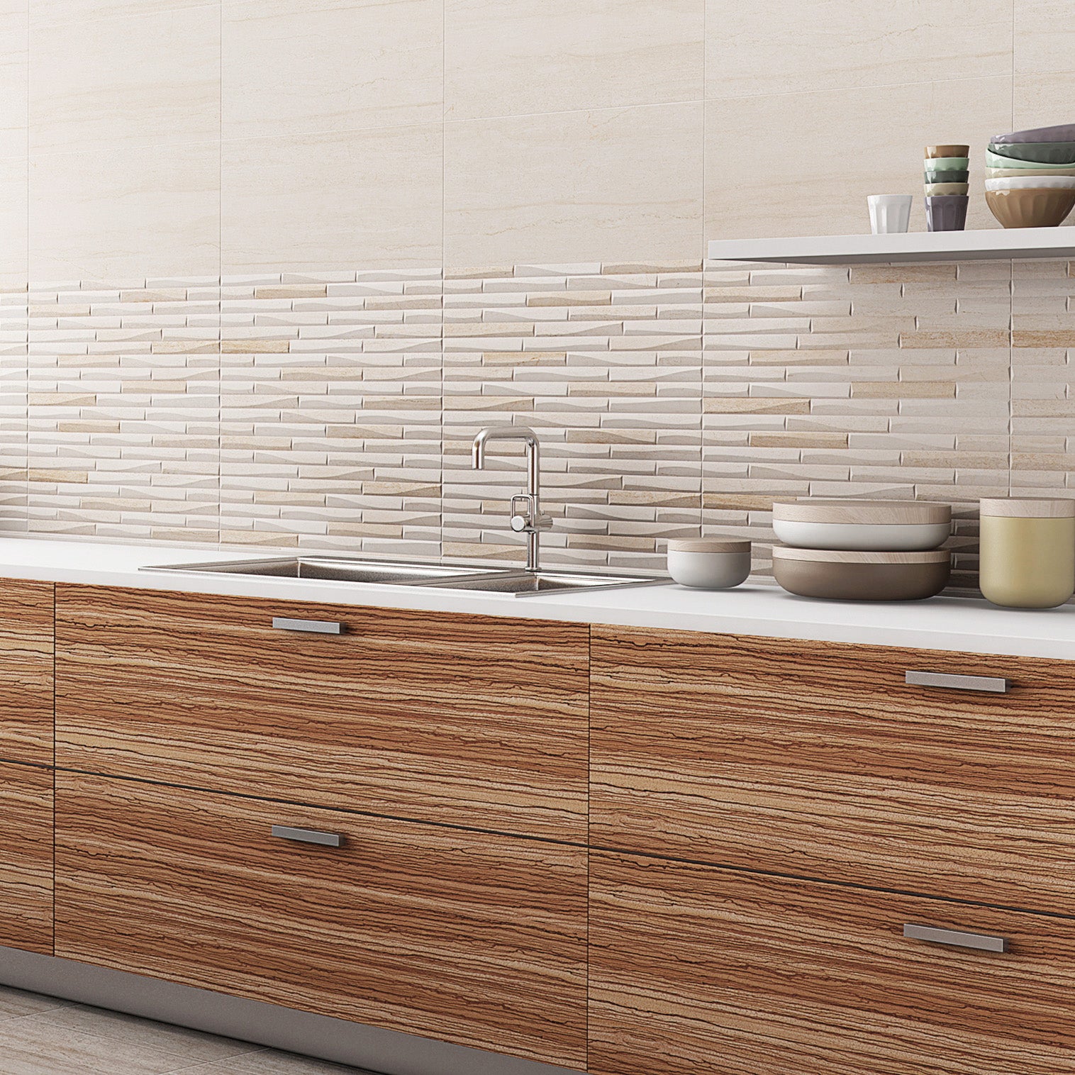 Salamanca Ivory Decor Porcelain Wall Tile 31.6x60.8cm