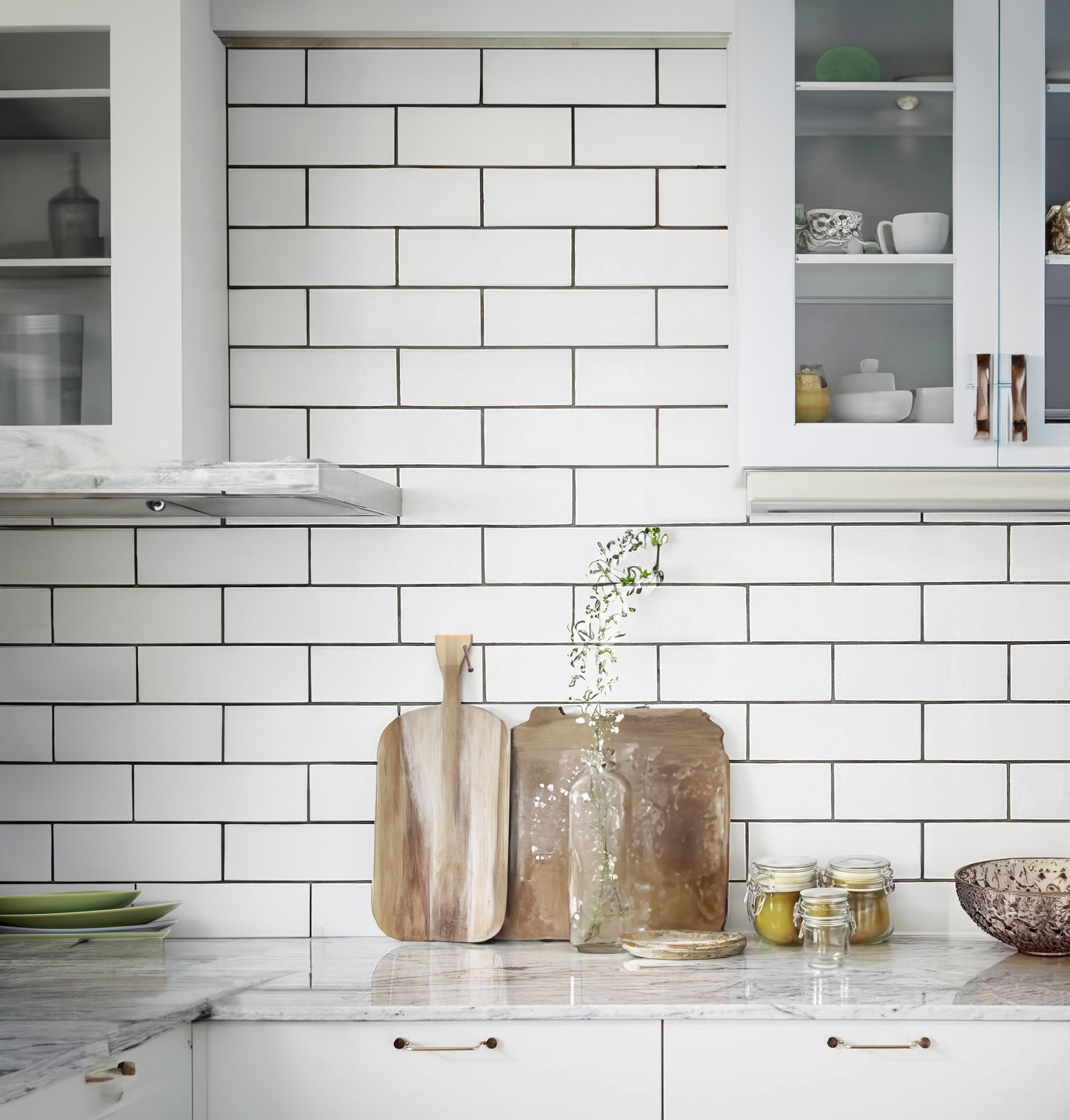 Seville Plain White Ceramic Matt Brick Wall Tile 10x30cm