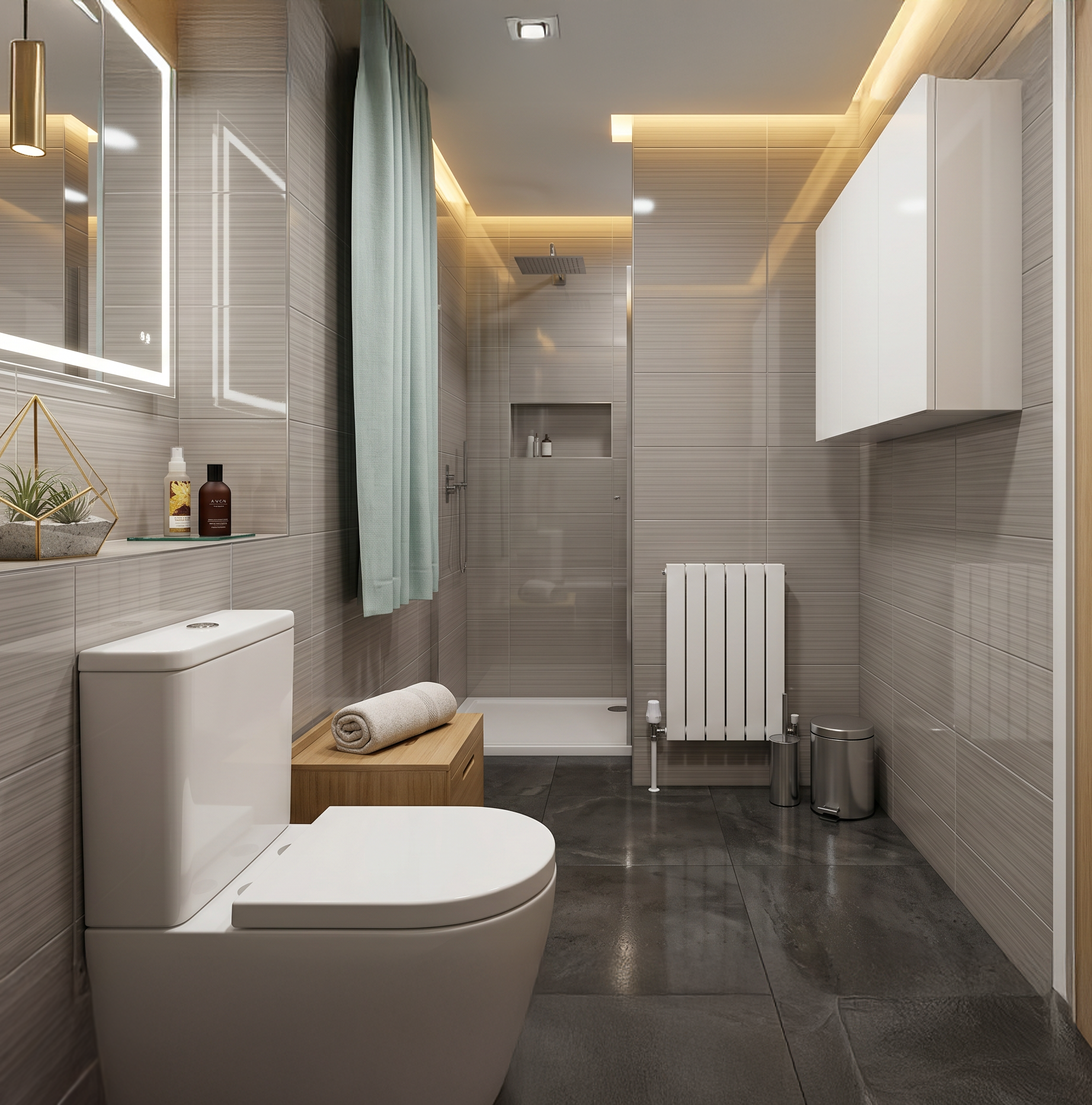 Sora Grey Linear Pattern Ceramic Gloss Wall Tile 25x40cm