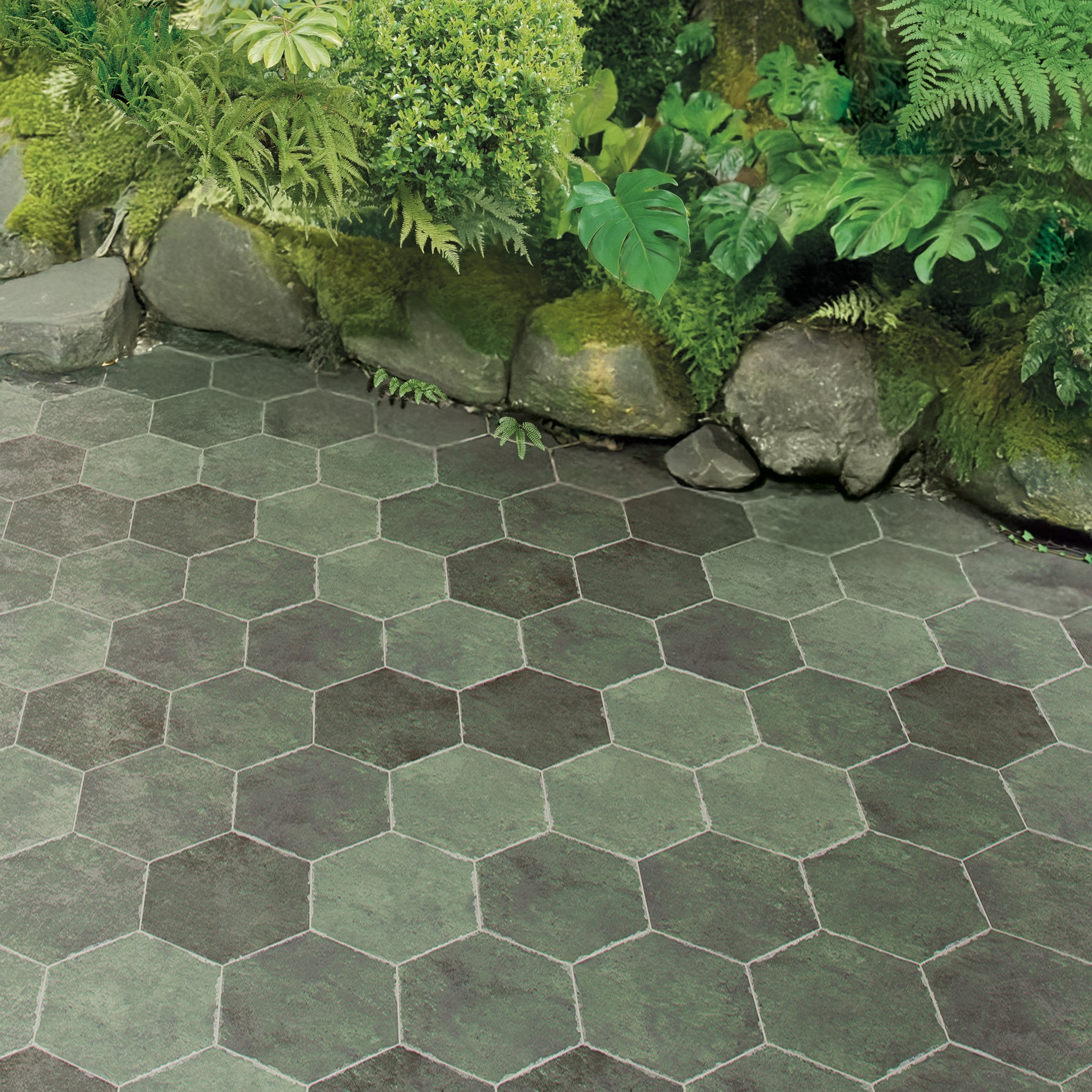 Sanno Esmeralda Green Porcelain Matt Hexagonal Tile 23x27cm