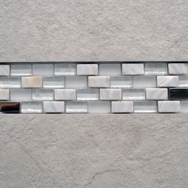 Santiago White Brick Glass & Mother of Pearl Mosaic