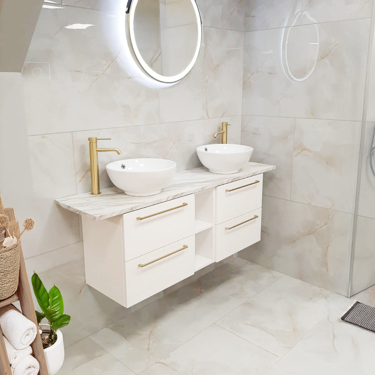 Silea Onyx Gold Effect Polished Porcelain Tile 60x120cm