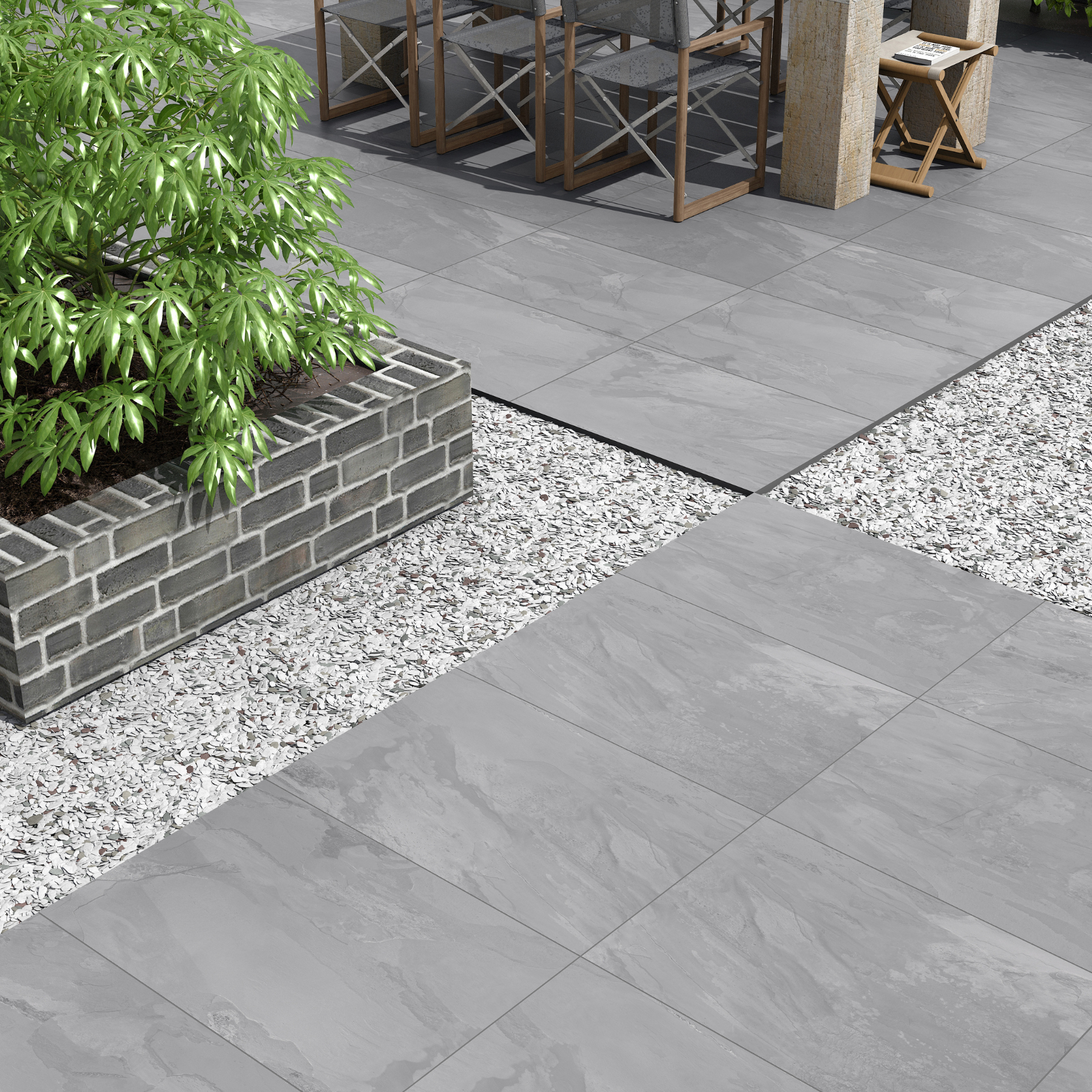 Storm Rock Grey Porcelain Textured 2cm