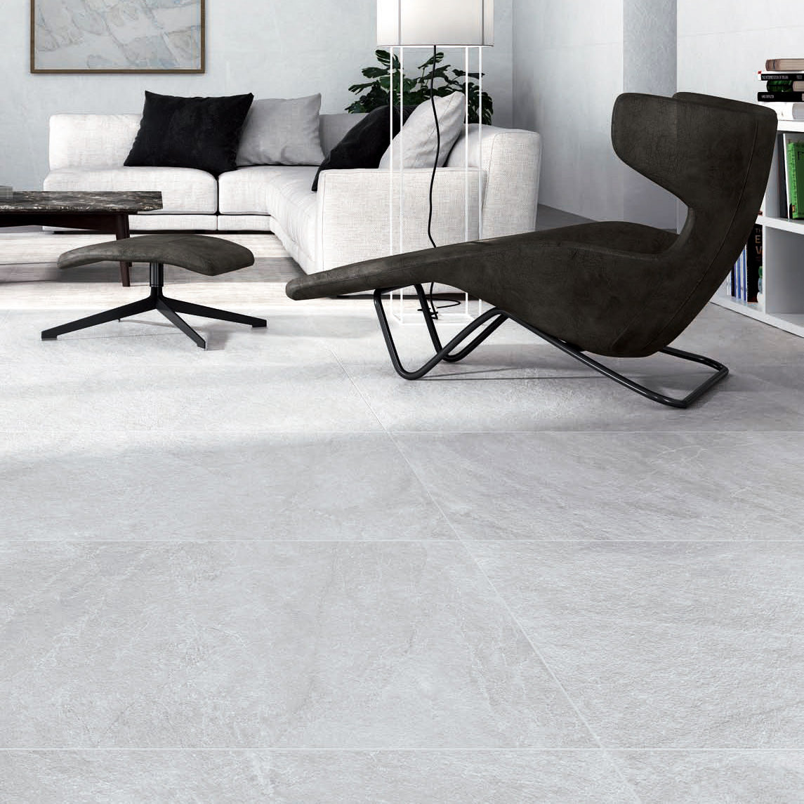 Saca Peak White Porcelain Textured Tile 59.5x120cm 1cm
