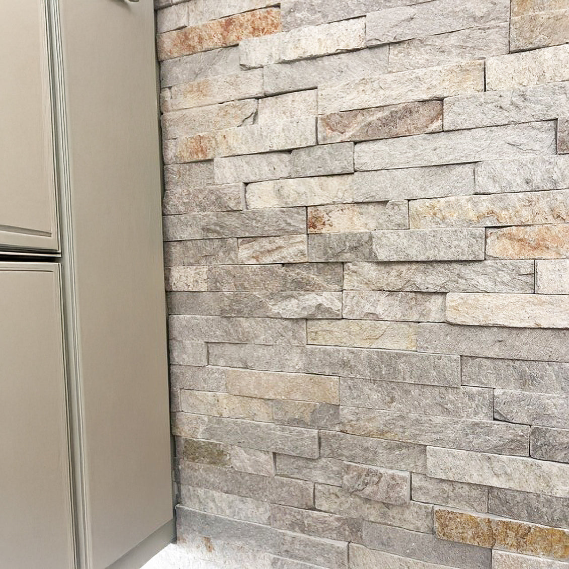 Scapestone Snow Gold Split Face Wall Cladding Tile 15x60cm