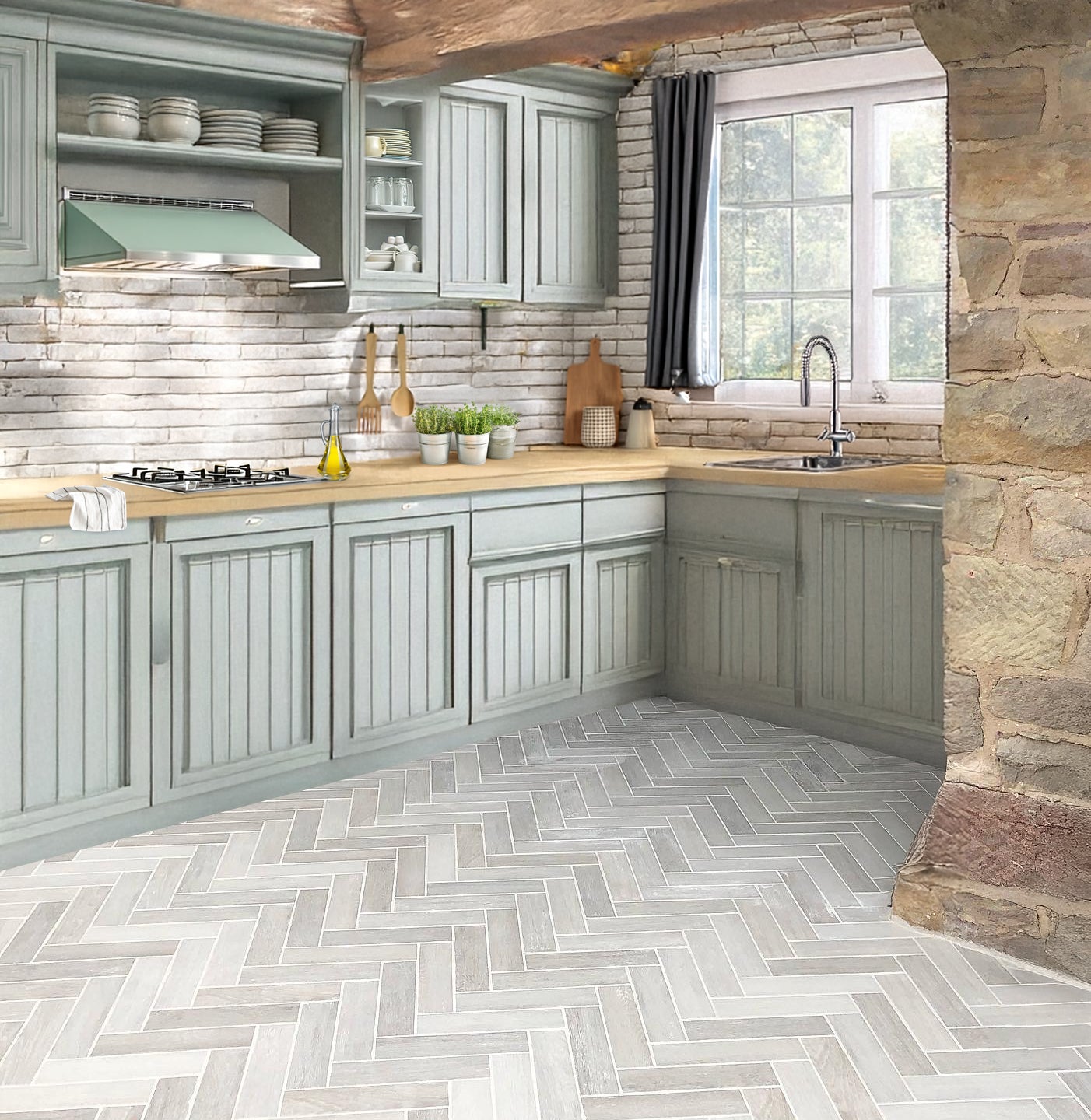Parquet Blanc Italian Porcelain Wood Effect Tile 7x28cm