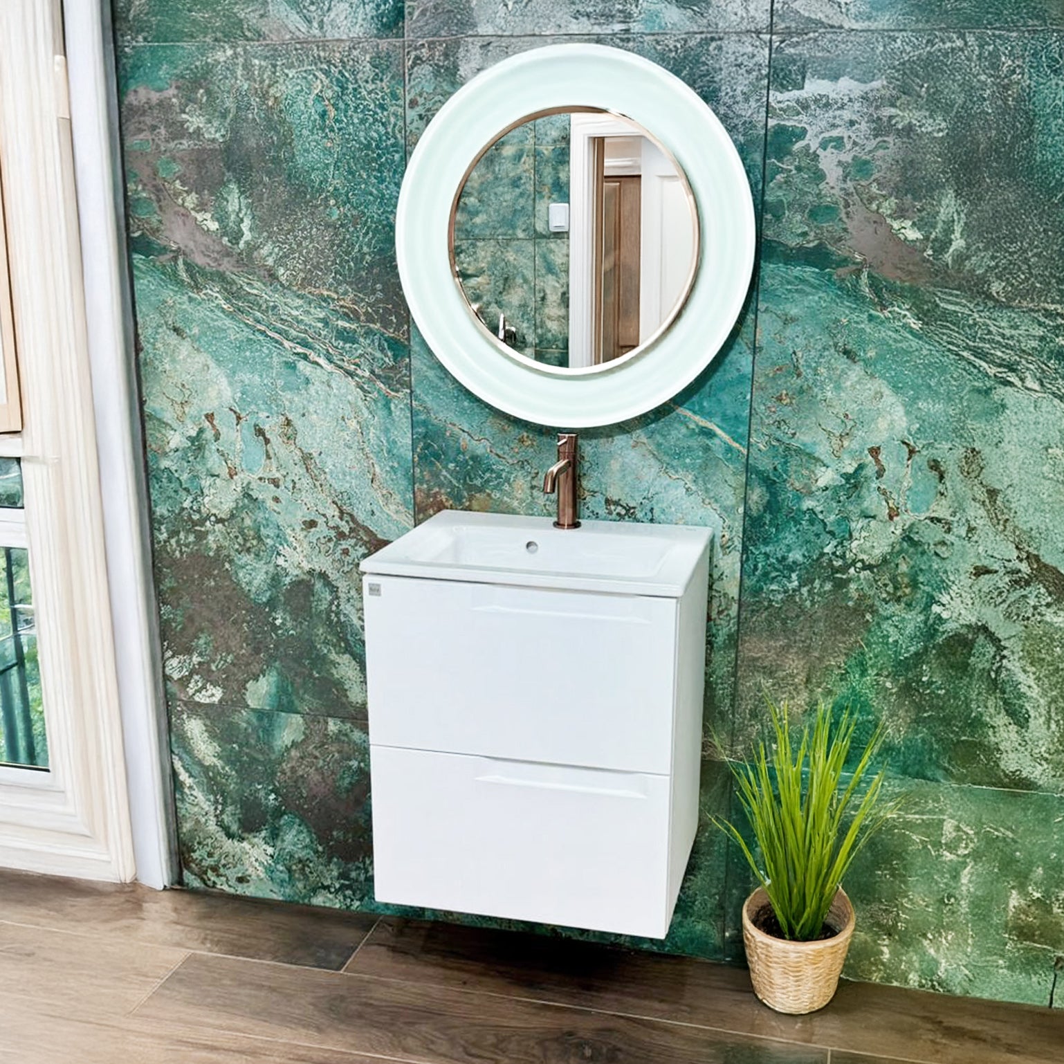 Modesto Blue Green Patina Effect Porcelain Tile 60x120cm